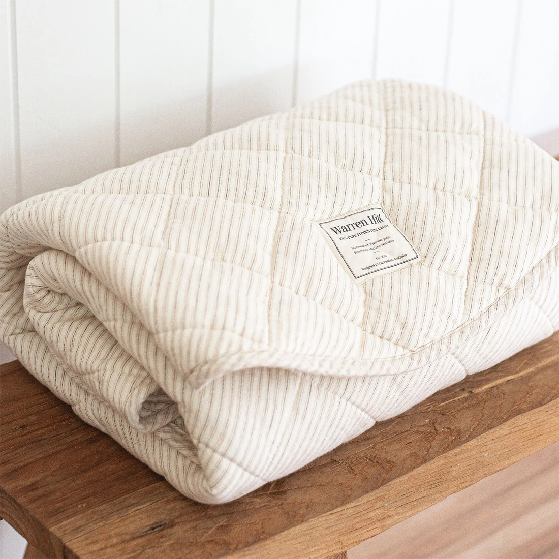 Linen Baby Play Mat - Dune Stripe