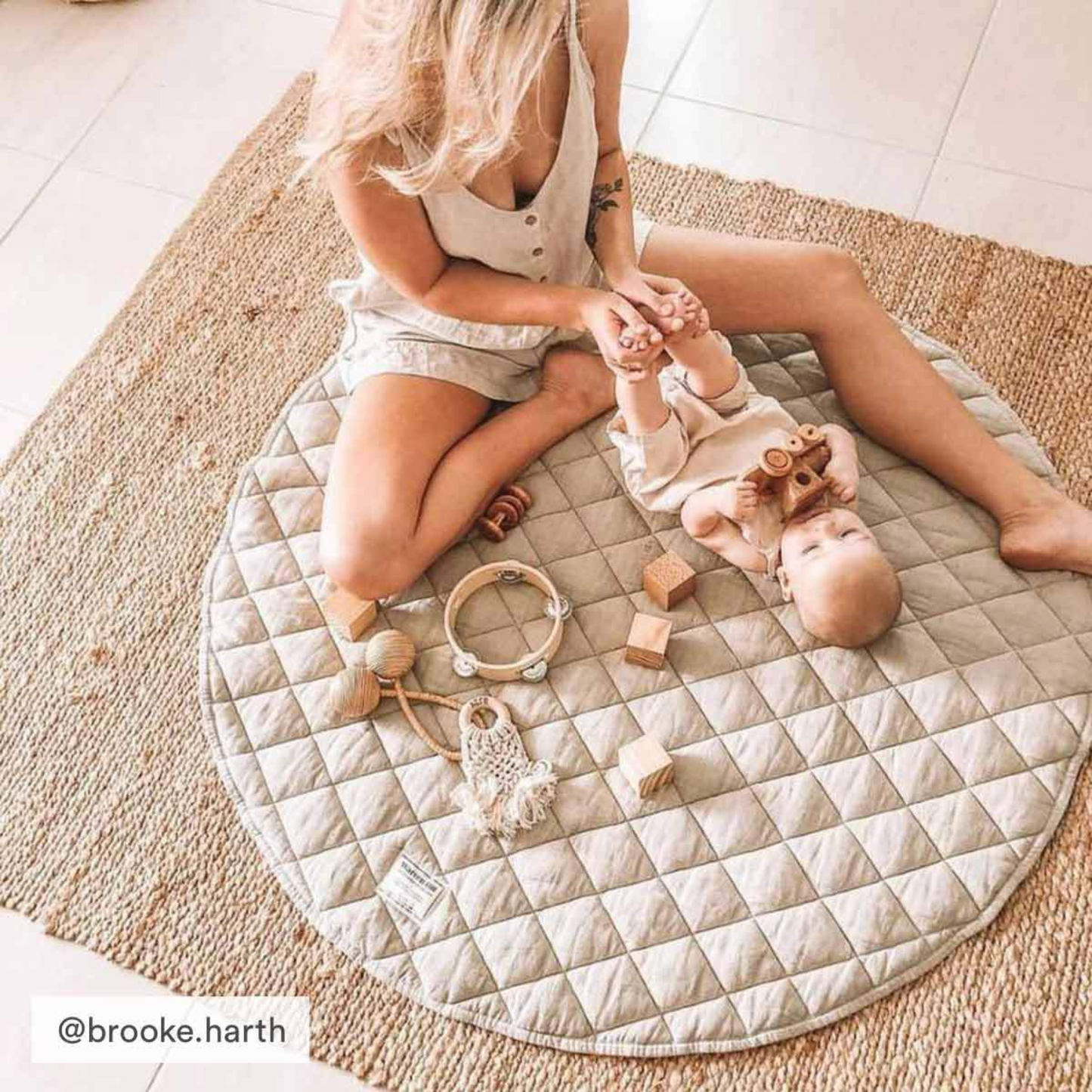 Linen Baby Play Mat - Natural