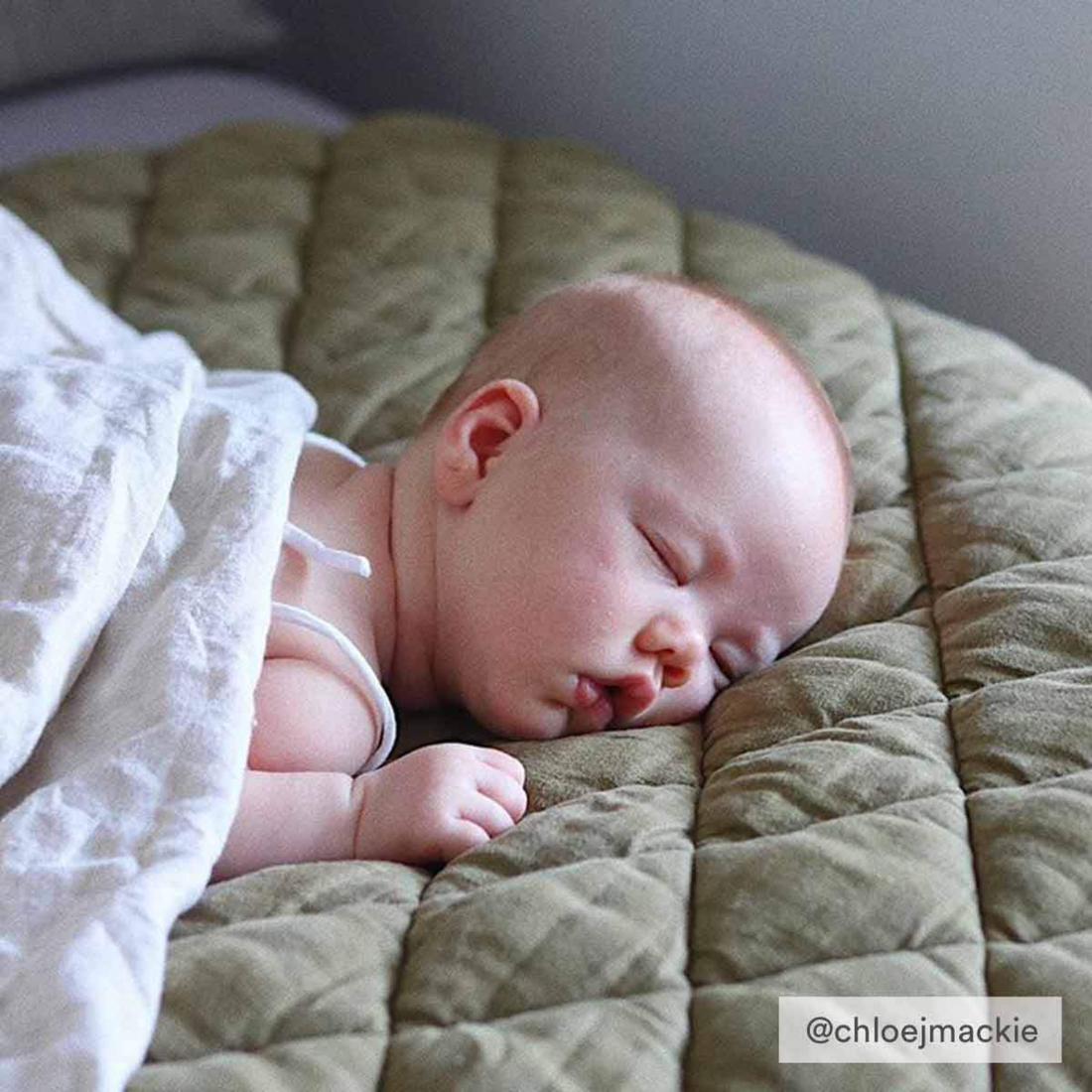 Linen Baby Play Mat - Olive