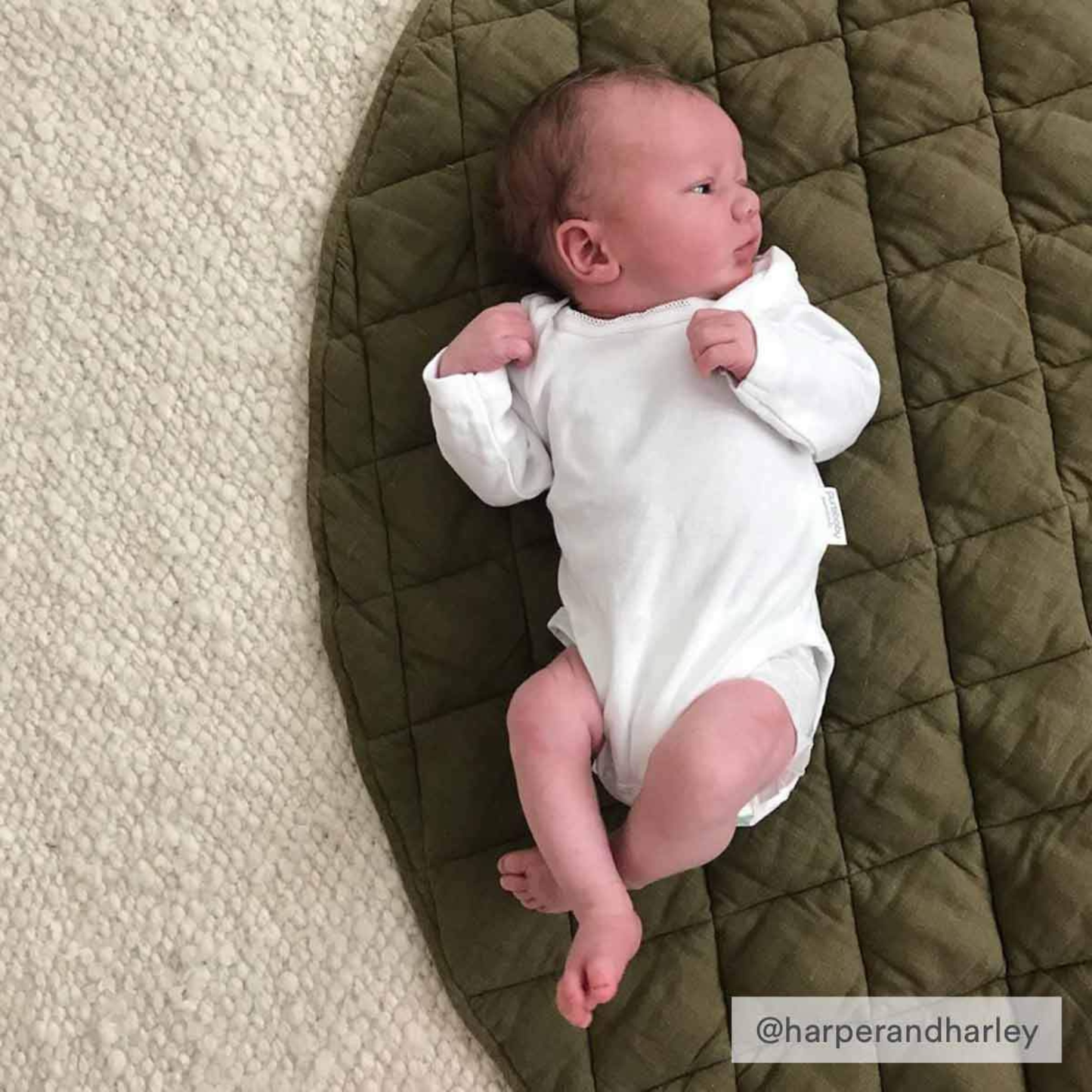 Linen Baby Play Mat - Olive