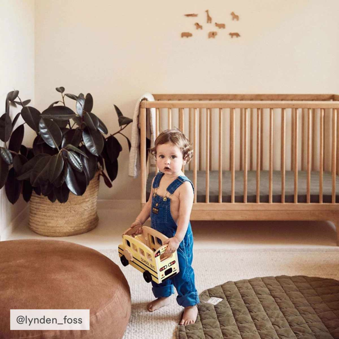 Linen Baby Play Mat - Olive