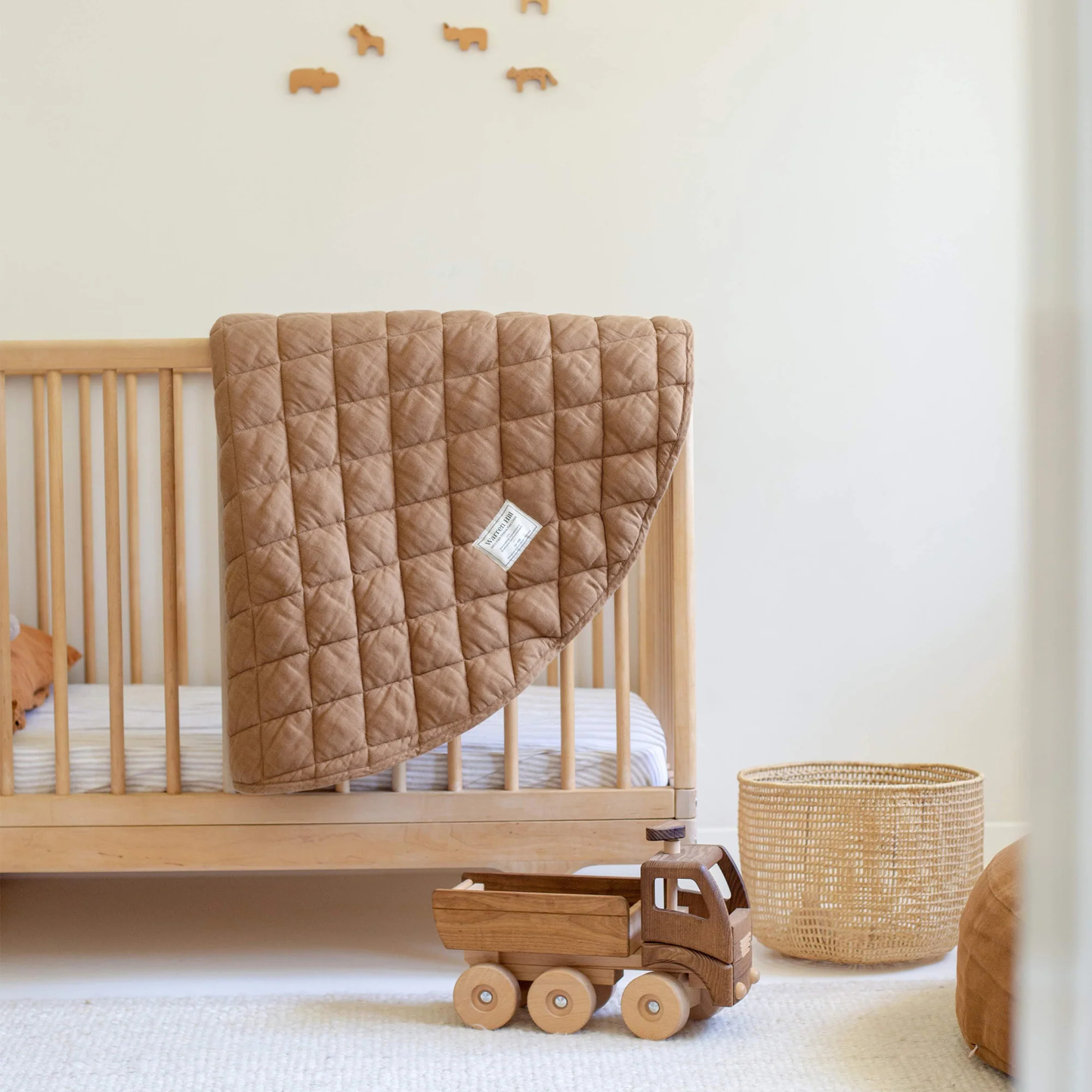 Linen Baby Play Mat - Walnut