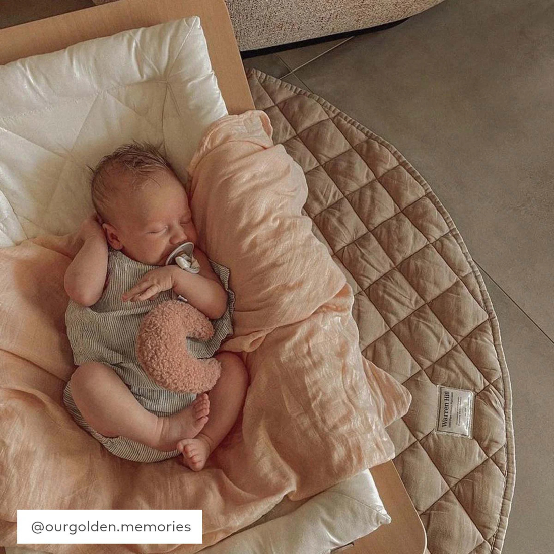 Linen Baby Play Mat - Walnut
