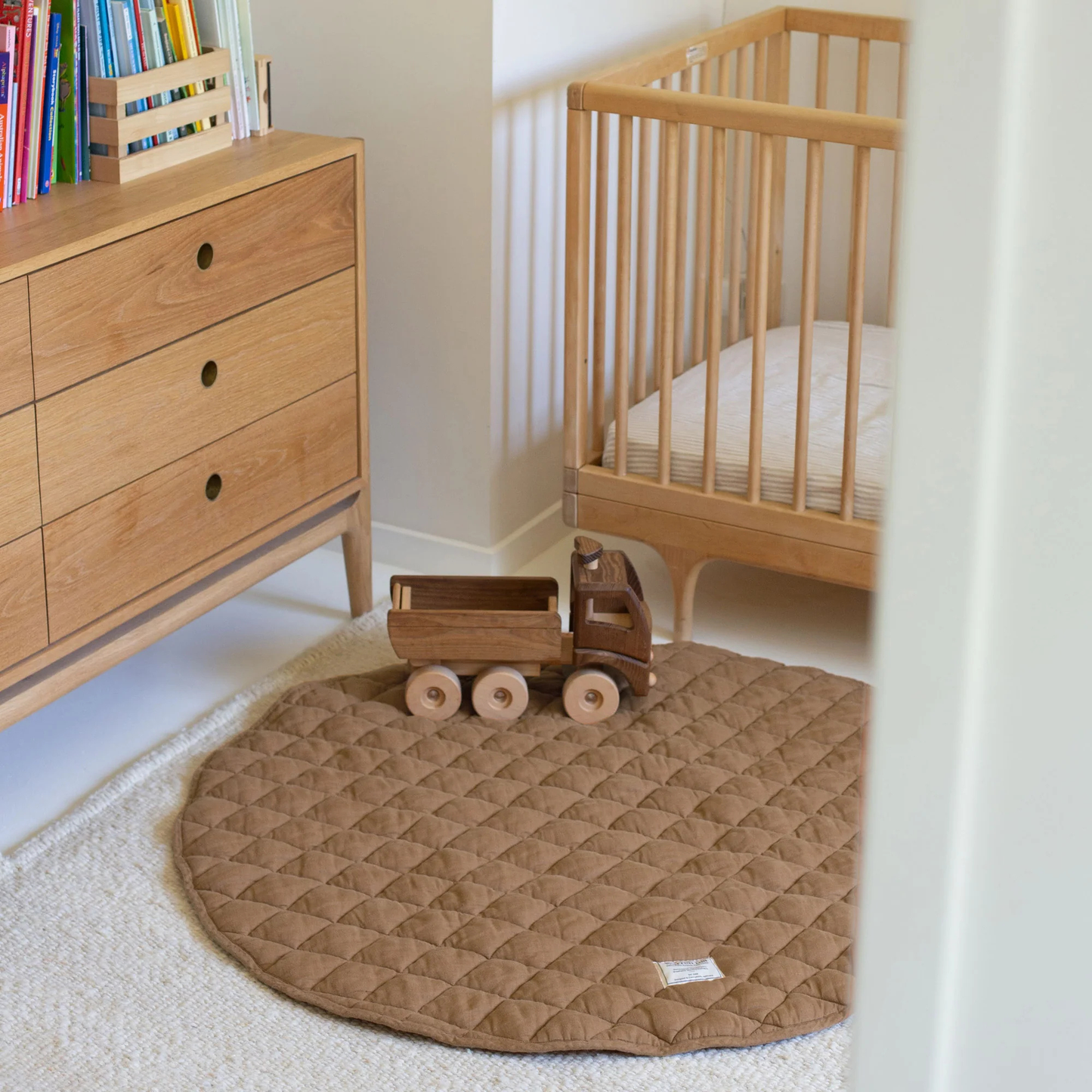 Linen Baby Play Mat - Walnut