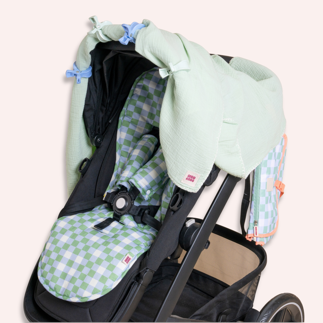 Light and Breathable Muslin Swaddle Duo - Ivory/Sage