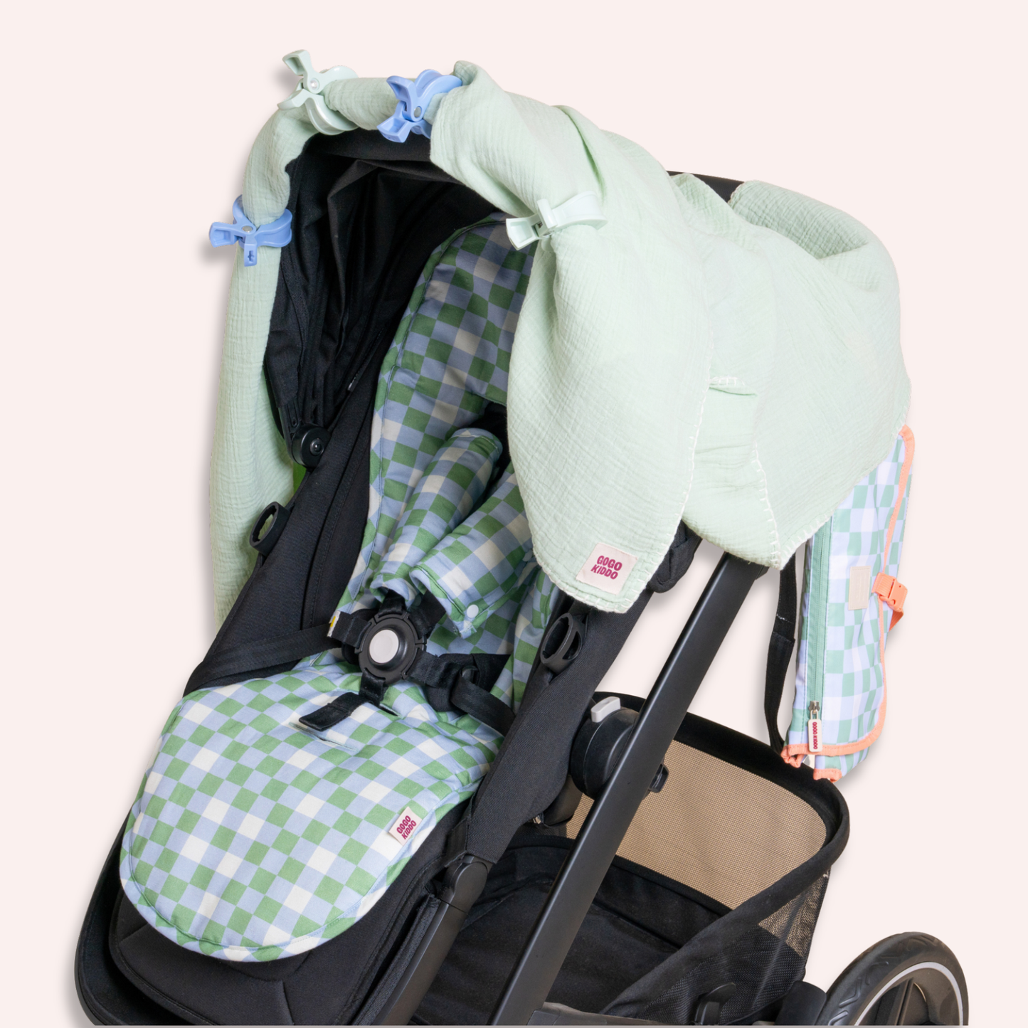 Light and Breathable Muslin Swaddle Duo - Ivory/Sage