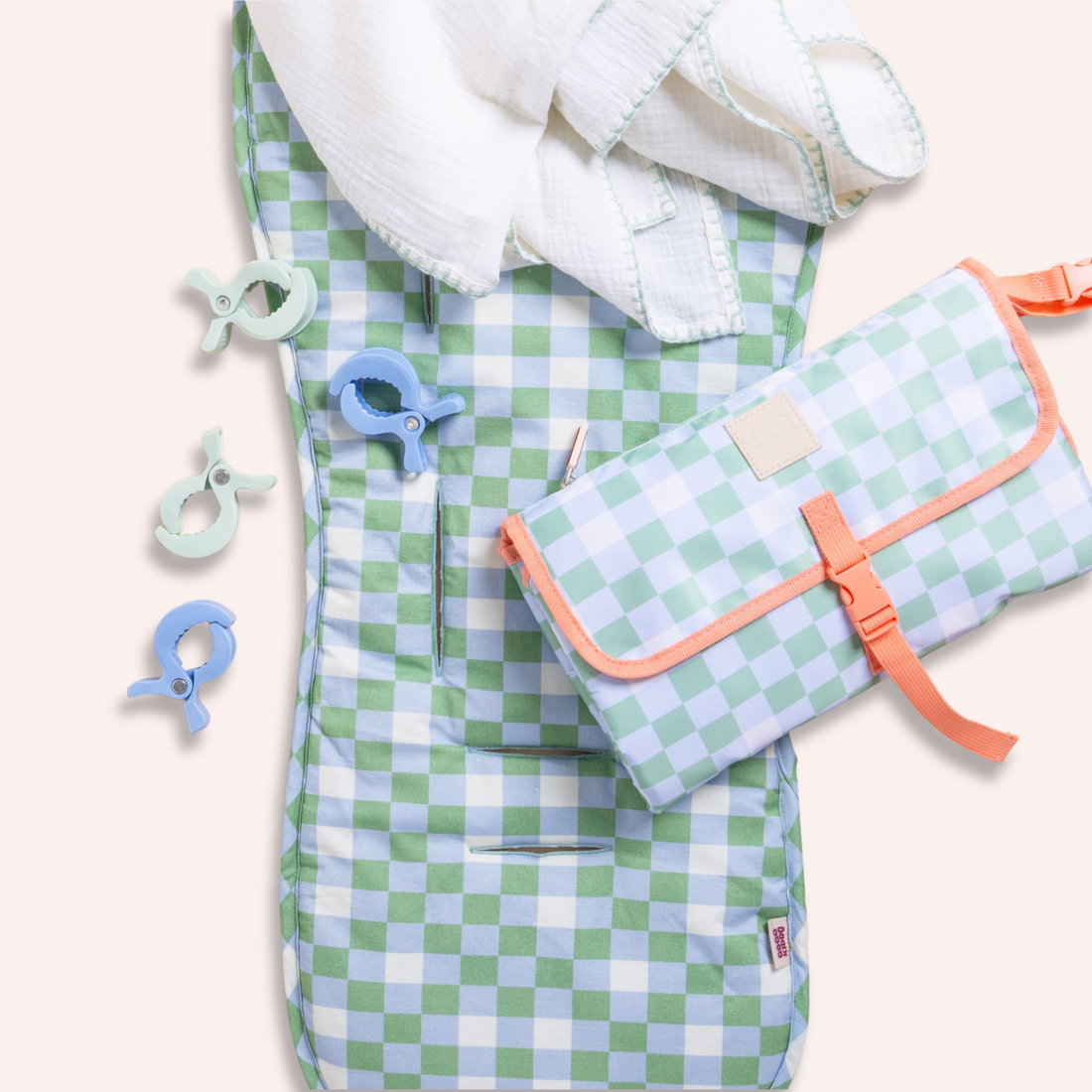 Light and Breathable Muslin Swaddle Duo - Ivory/Sage