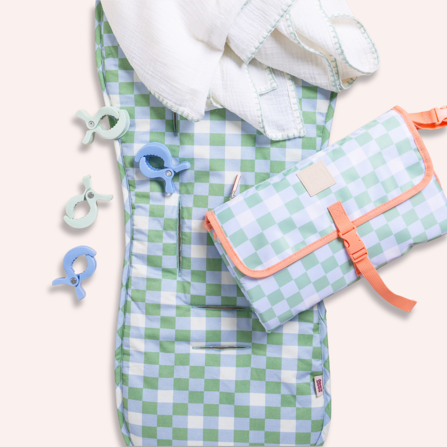 Light and Breathable Muslin Swaddle Duo - Ivory/Sage