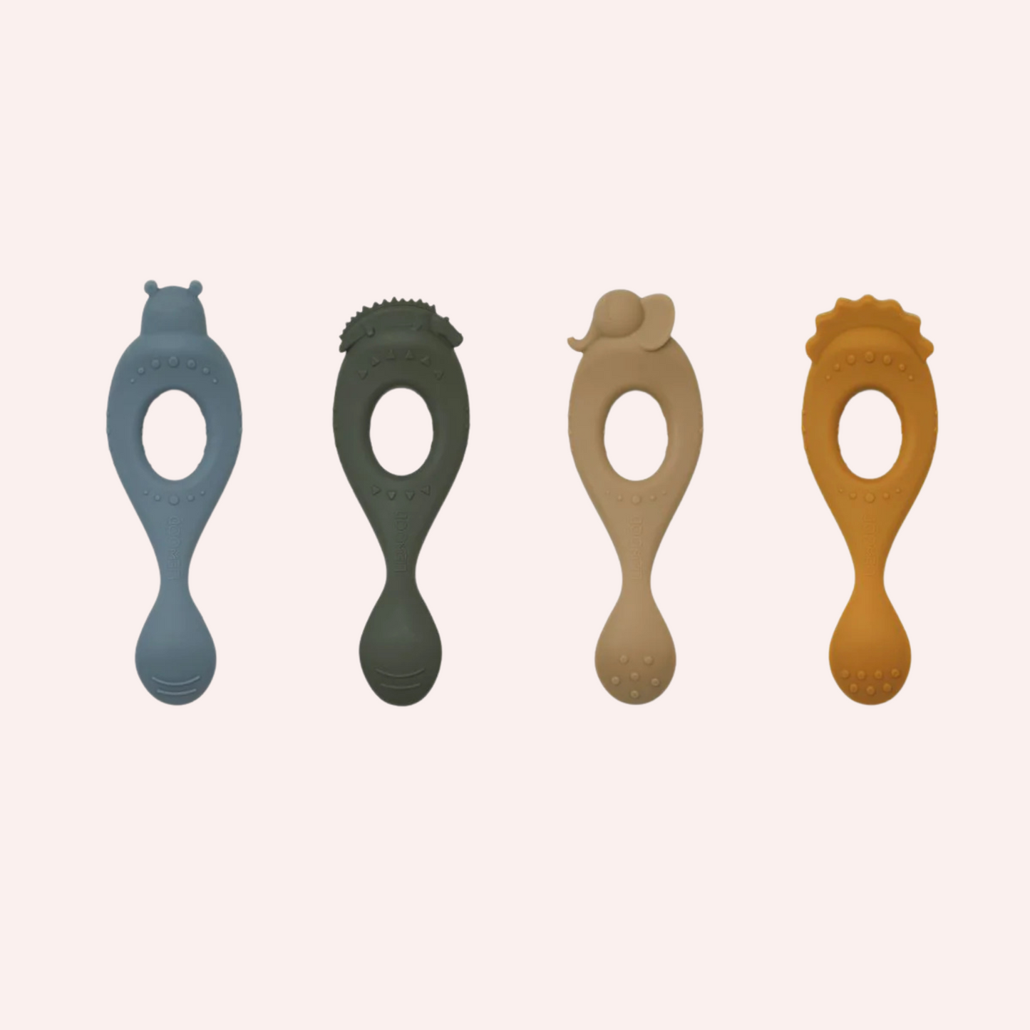 Liva Silicone Spoon 4 pack - Blue Mix