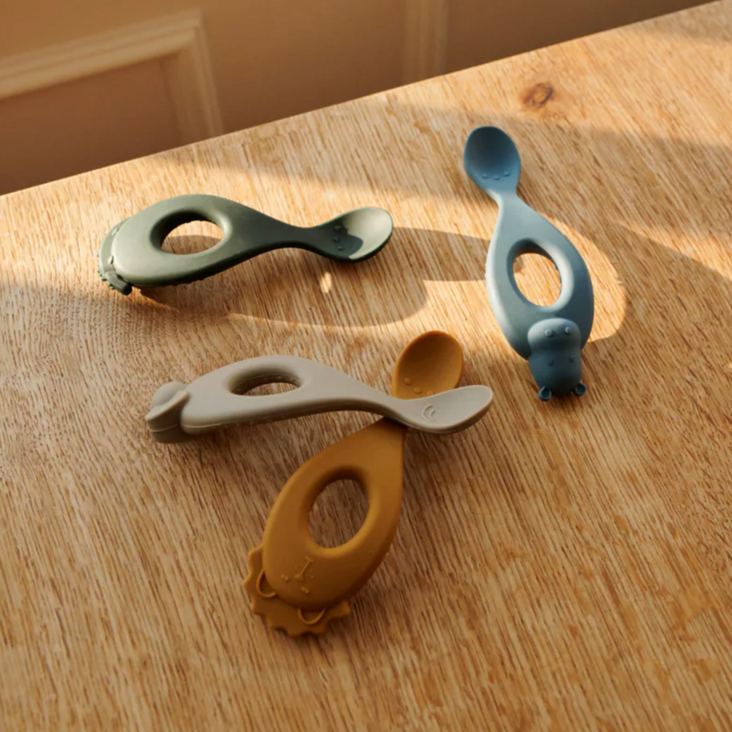 Liva Silicone Spoon 4 pack - Blue Mix