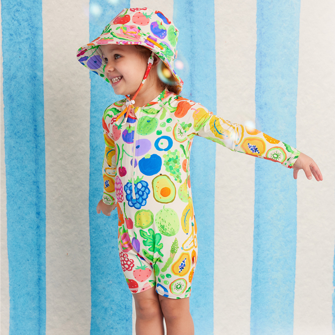 Long Sleeve Rash Suit - Eat The Rainbow