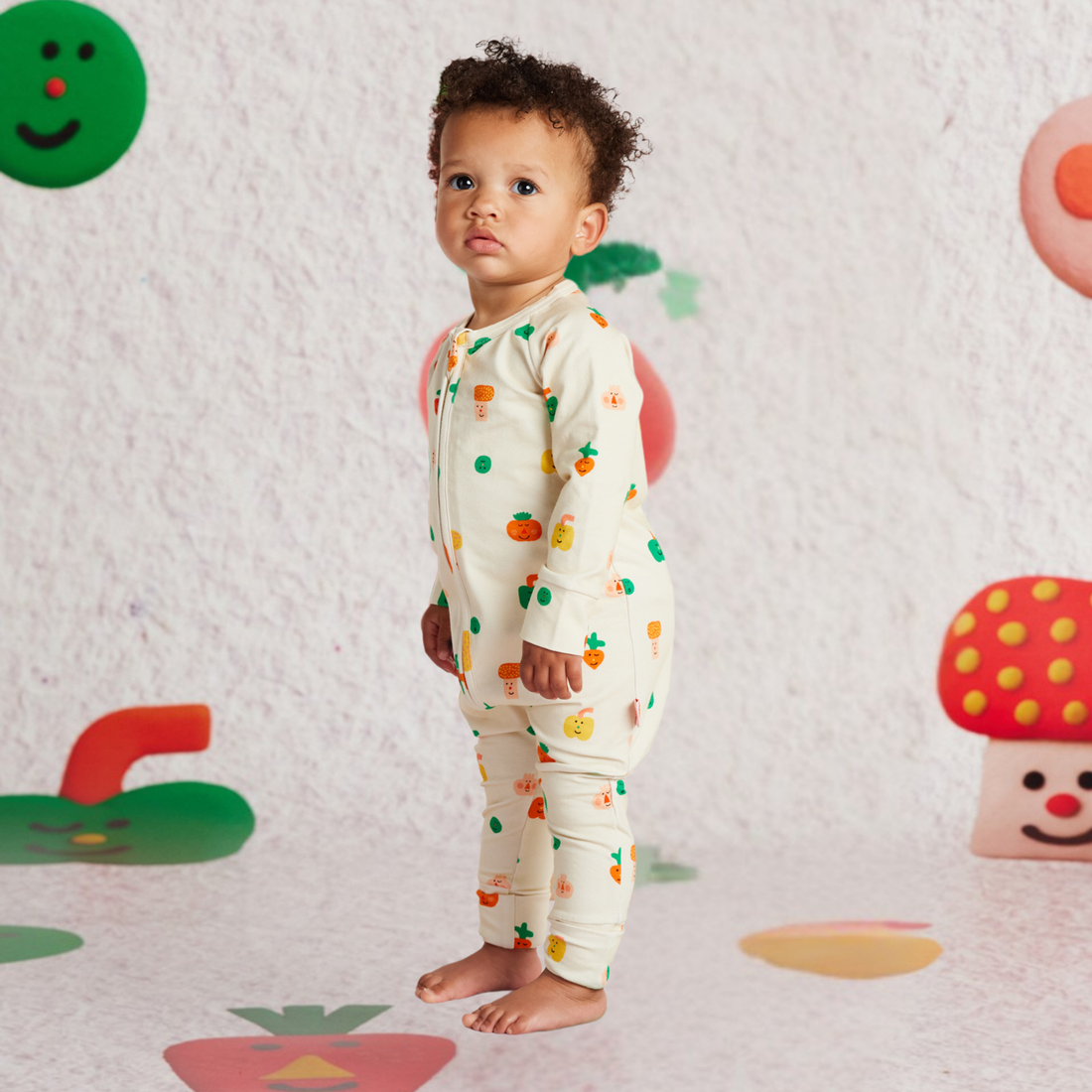 Long Sleeve Romper - Teeny Tiny Veg