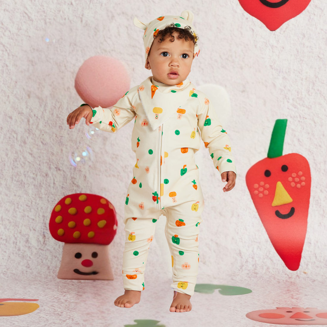 Long Sleeve Romper - Teeny Tiny Veg