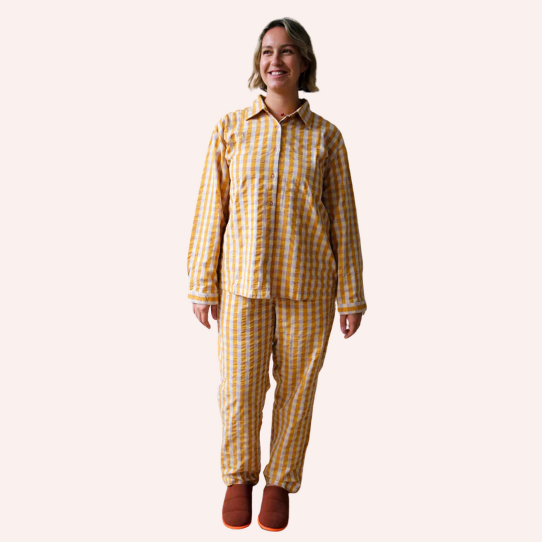 Long Pyjama Set - Mango Seersucker