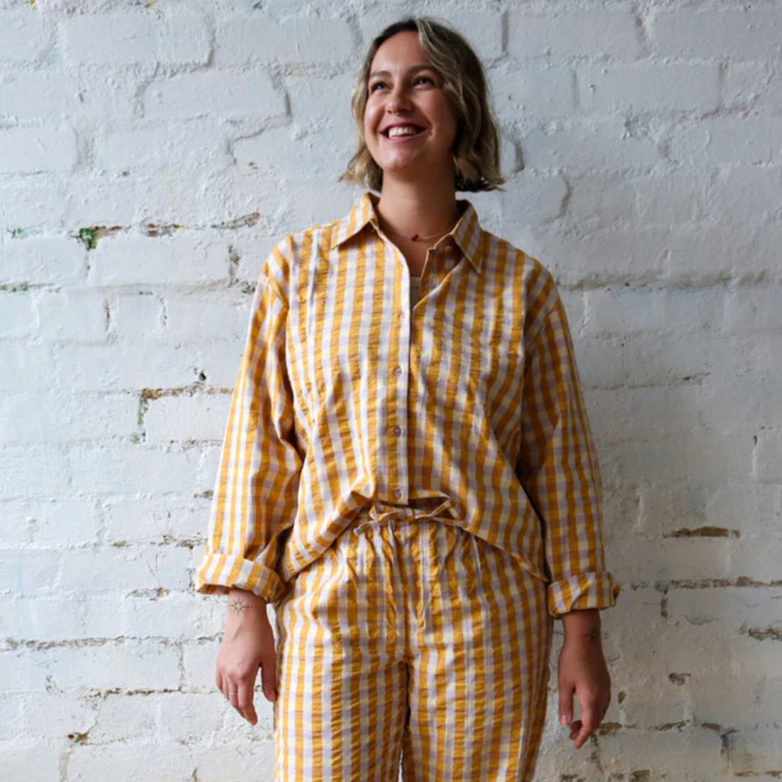 Long Pyjama Set - Mango Seersucker