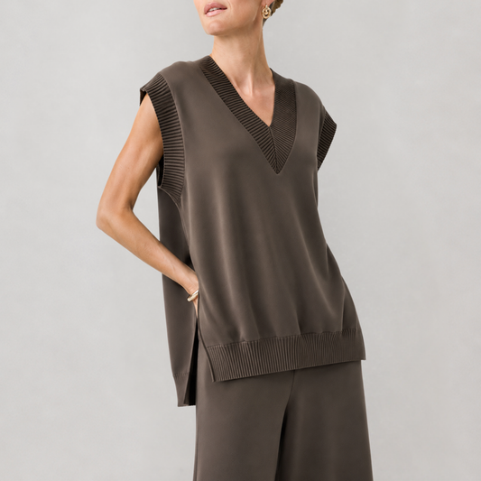 Lucia Sleeveless Lounge Top - Truffle