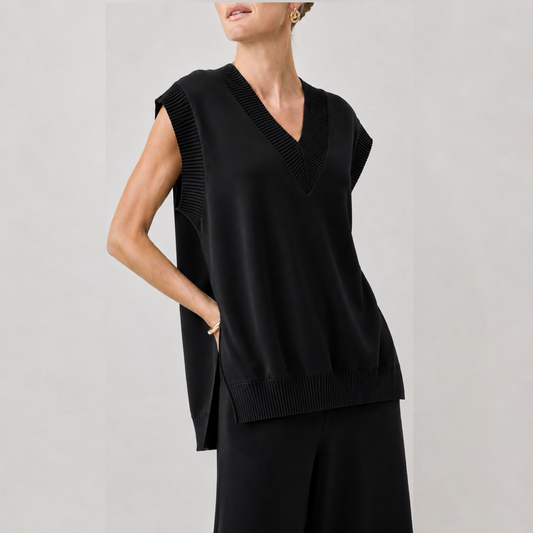 Lucia Sleeveless Lounge Top - Black