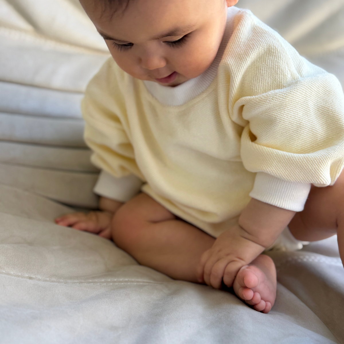 Maisie French Terry Bodysuit - Butter