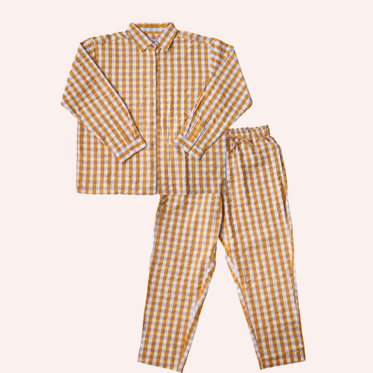 Long Pyjama Set - Mango Seersucker