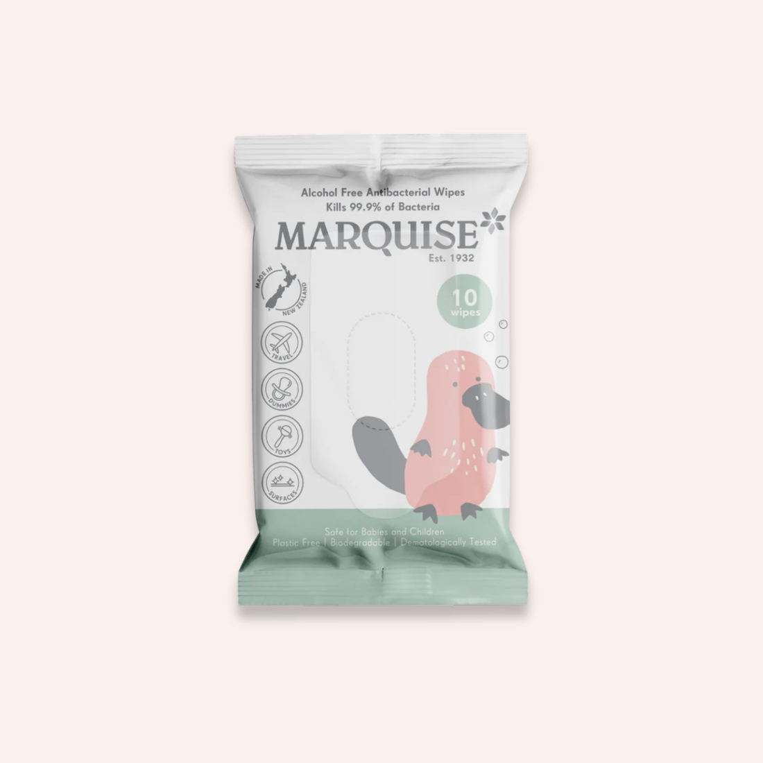 Marquise Alcohol Free Antibacterial Wipes - 10 Pack