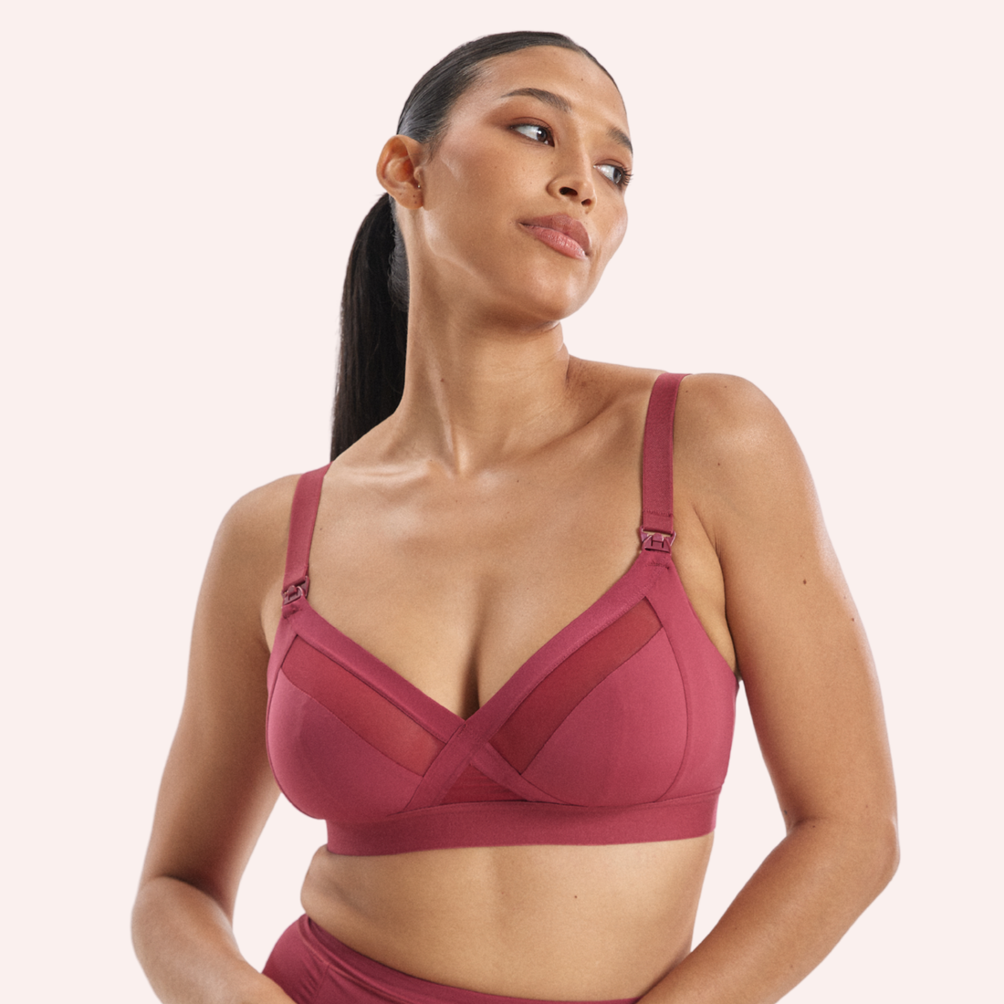 Maternity Support Wirefree Bralette - Burnt Fig