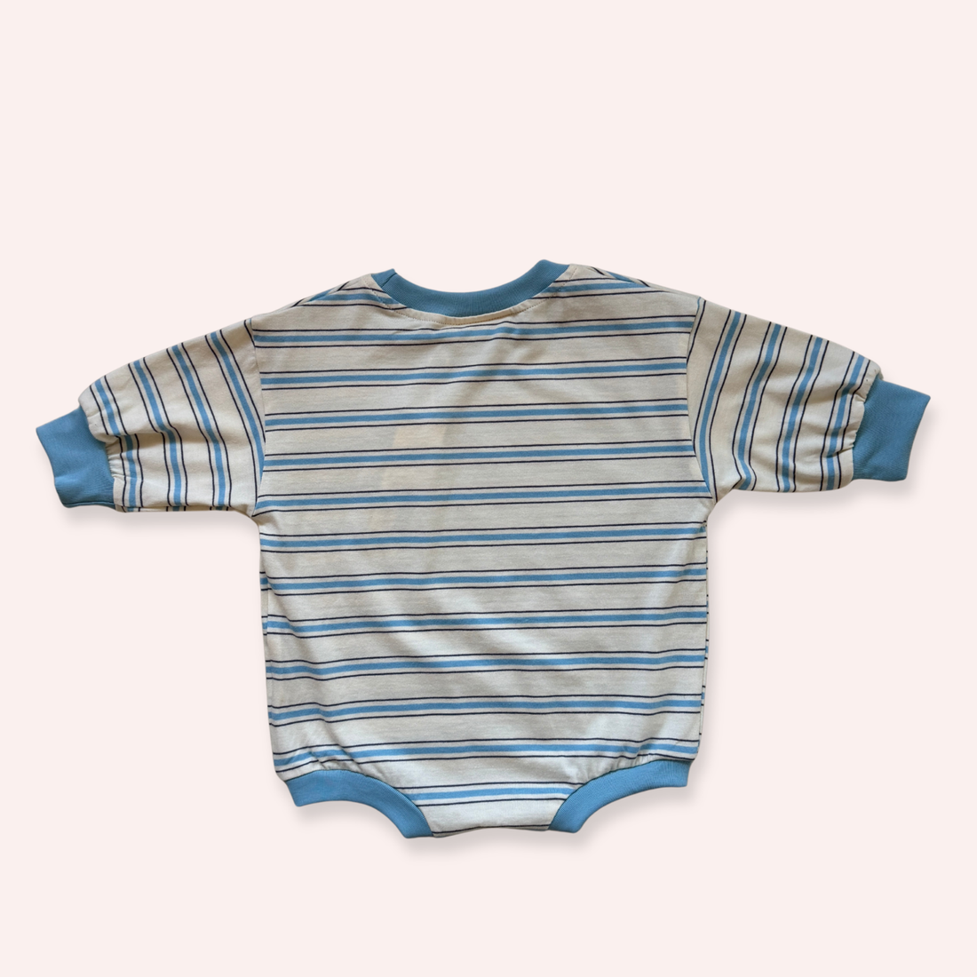 Mattie Stripe Cotton Bodysuit - Cream/Blue Stripe