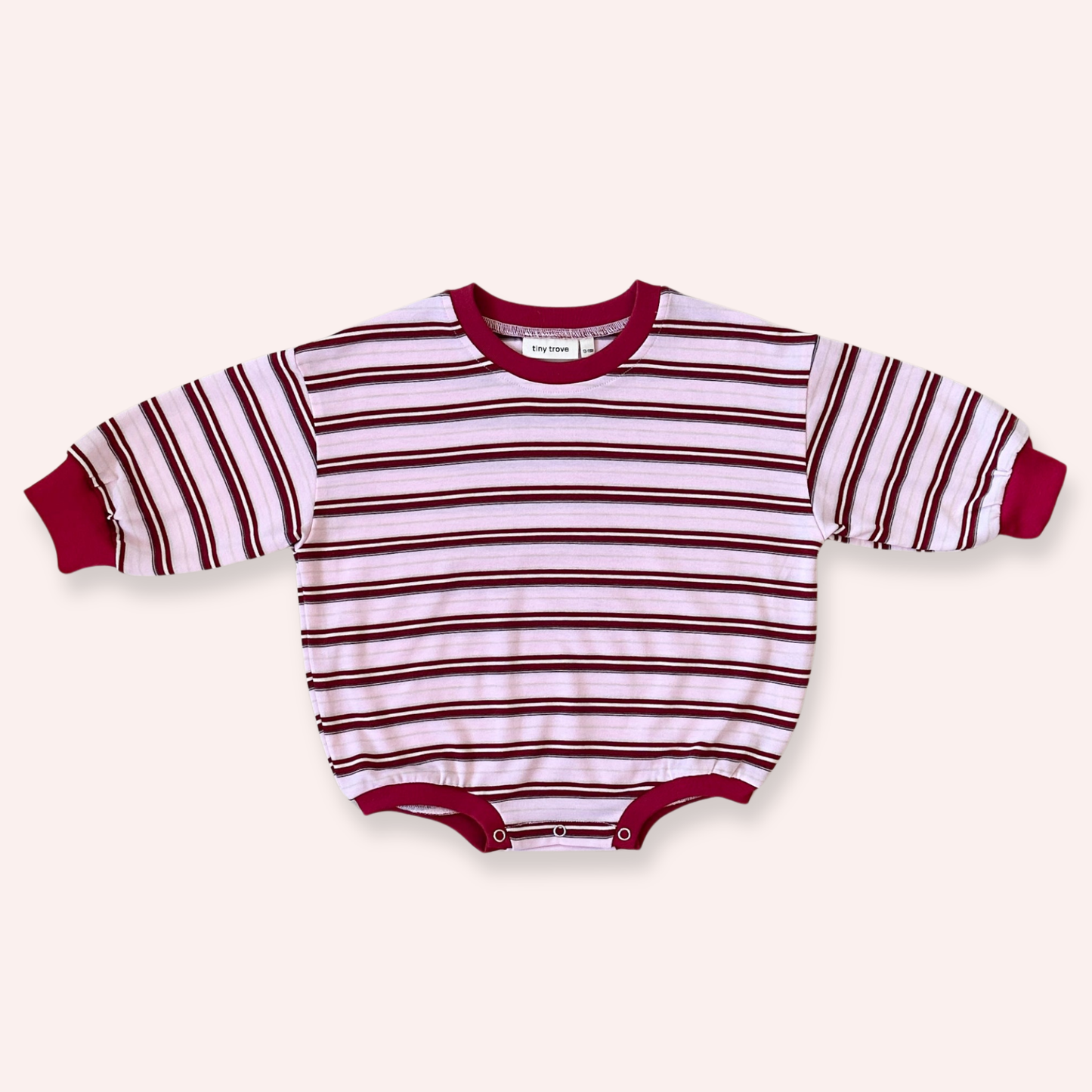 Mattie Stripe Cotton Bodysuit - Pink/Red Stripe