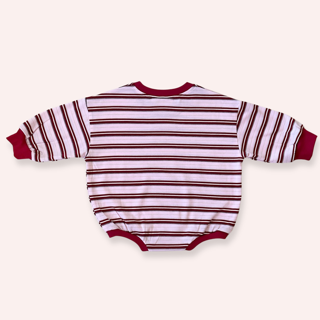 Mattie Stripe Cotton Bodysuit - Pink/Red Stripe