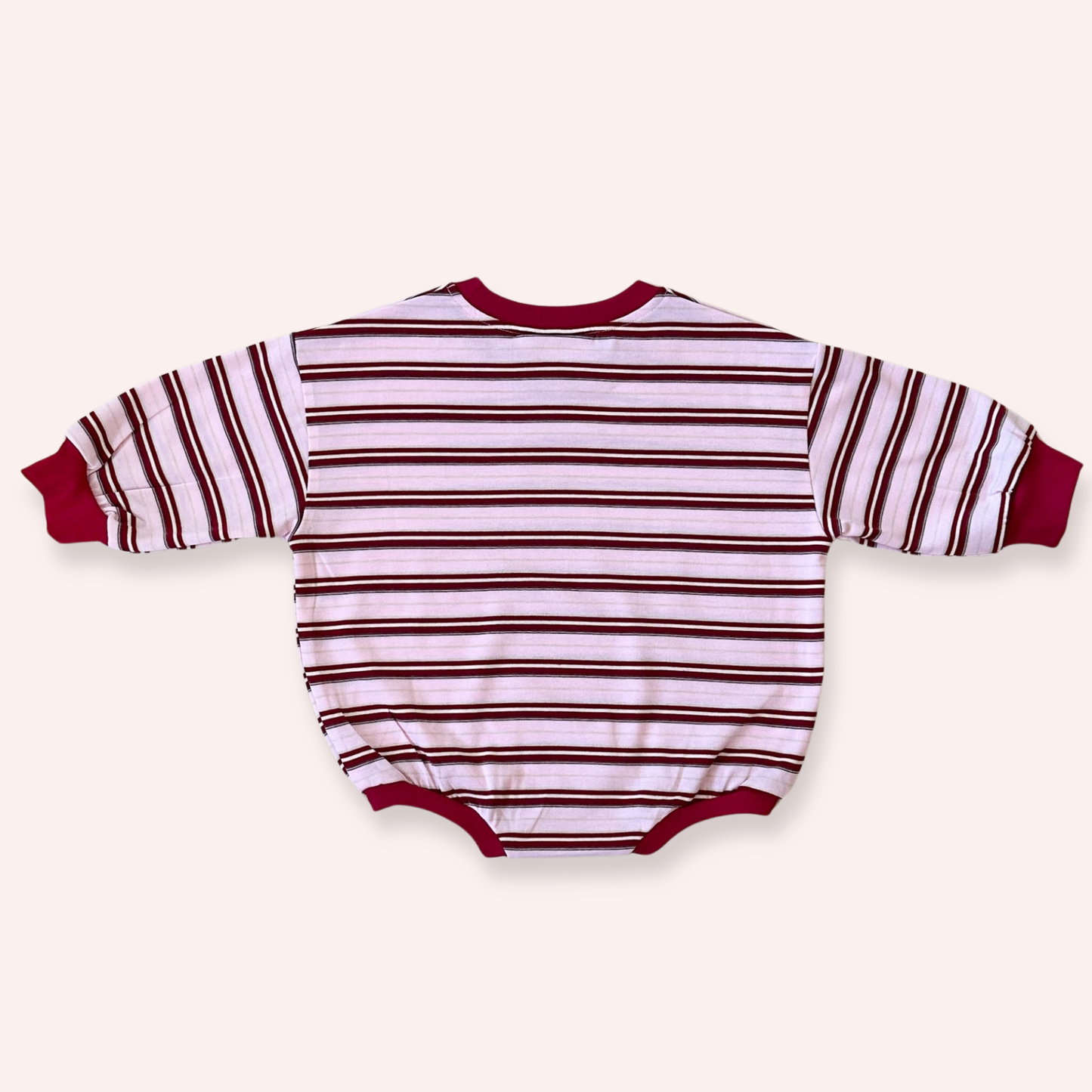 Mattie Stripe Cotton Bodysuit - Pink/Red Stripe