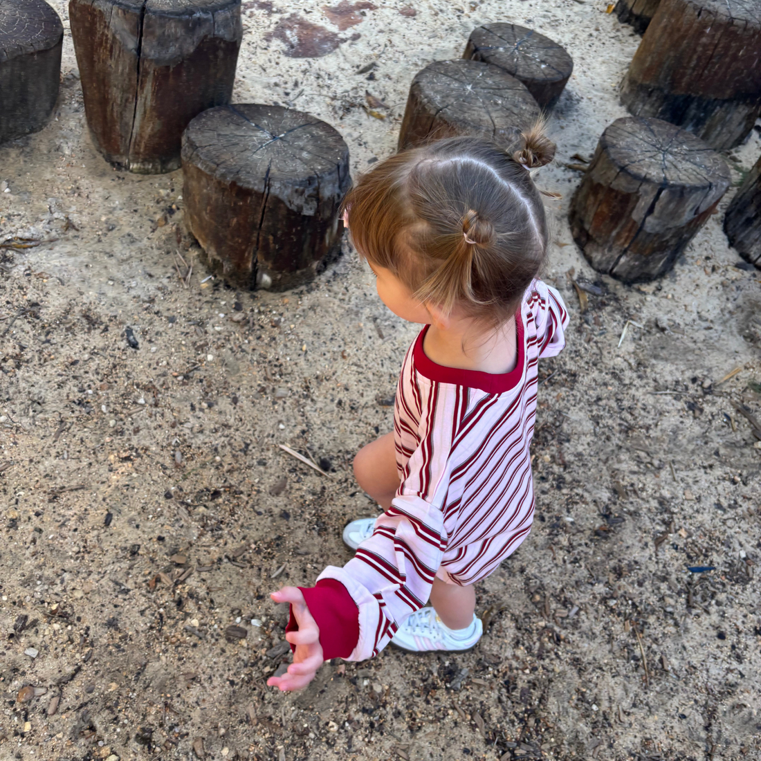 Mattie Stripe Cotton Bodysuit - Pink/Red Stripe