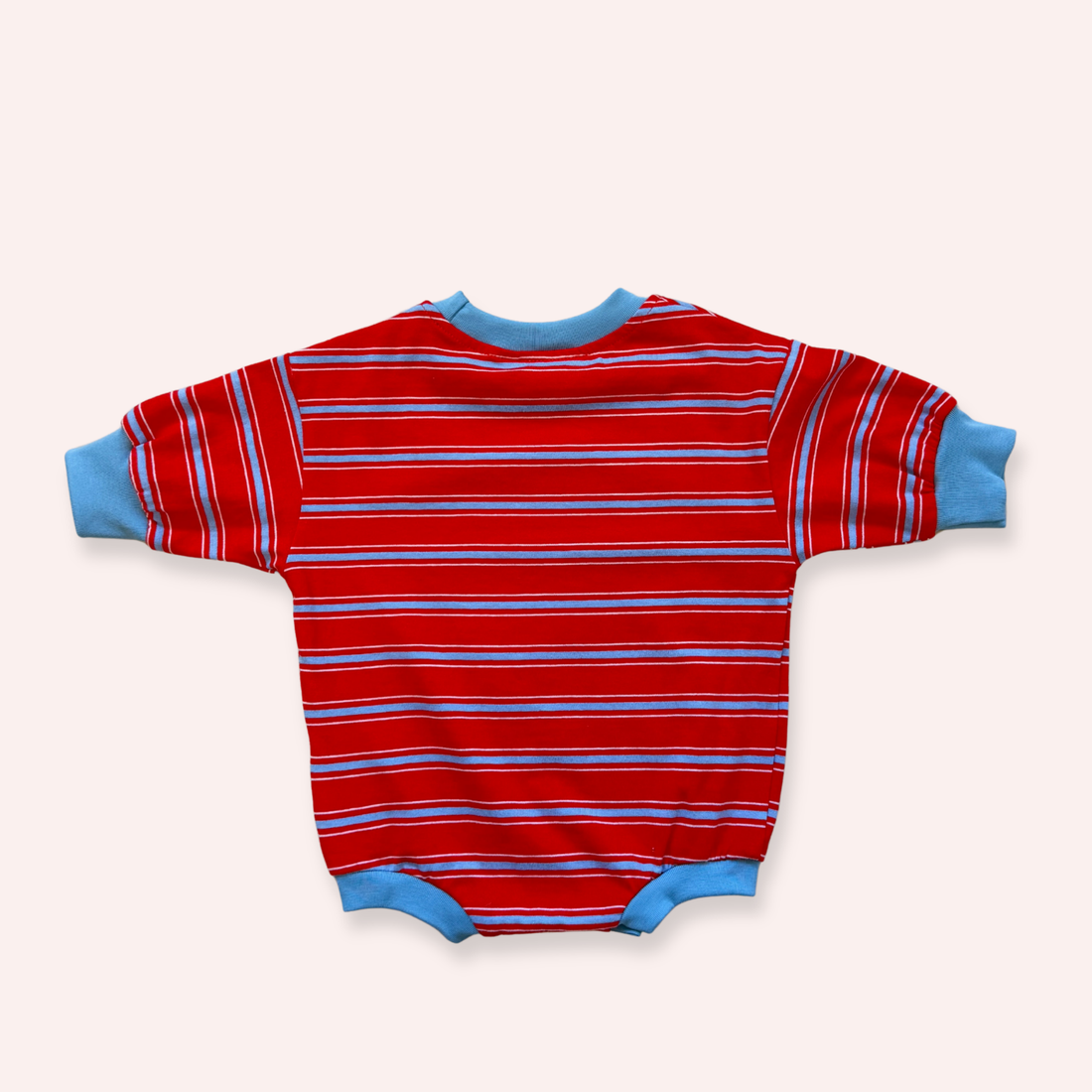 Mattie Stripe Cotton Bodysuit - Poppy/Blue Stripe