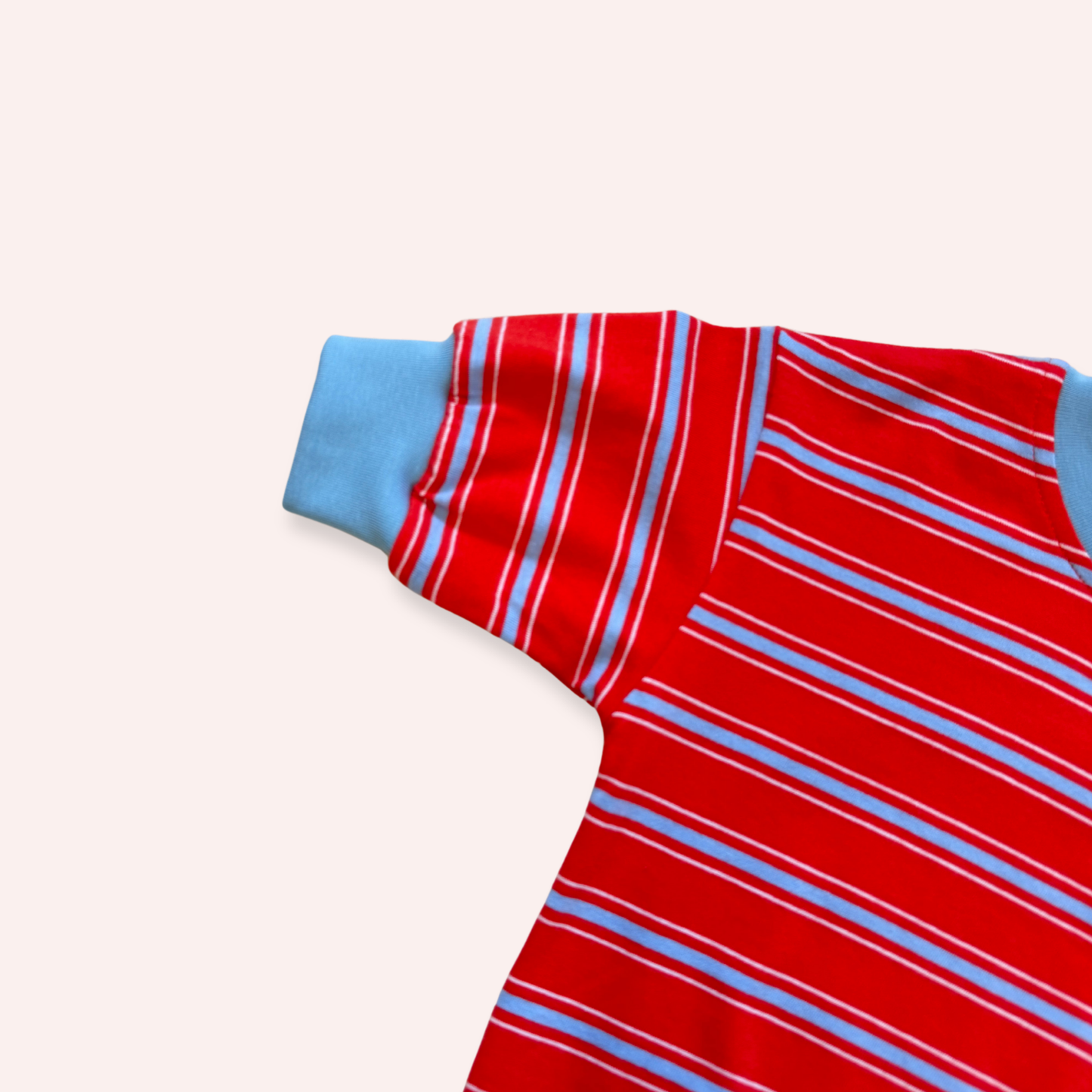 Mattie Stripe Cotton Bodysuit - Poppy/Blue Stripe