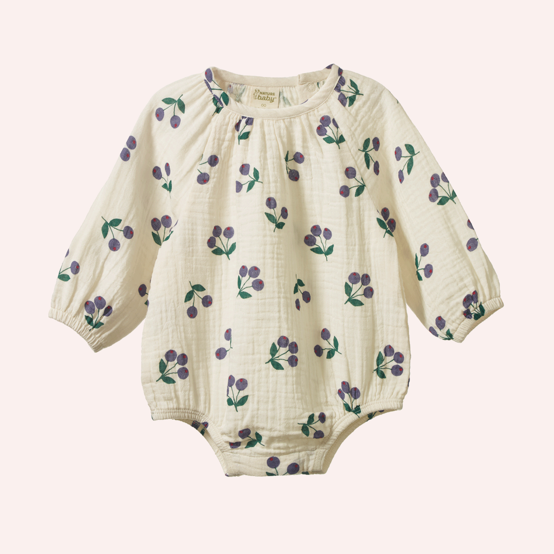 Meadow Bodysuit Muslin - Winter Berry Natural Print