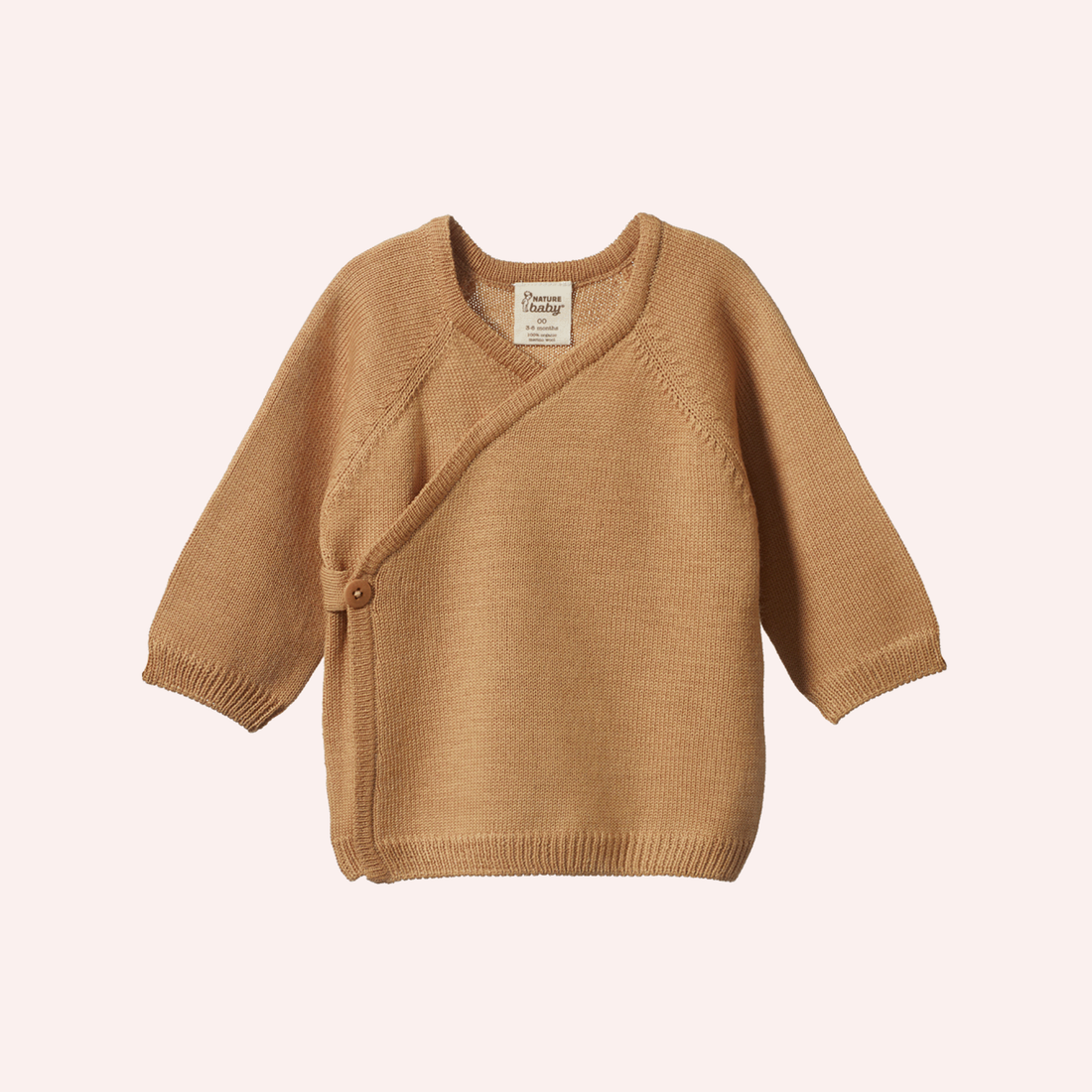 Merino Wool Knit Kimono Jacket - Caramel