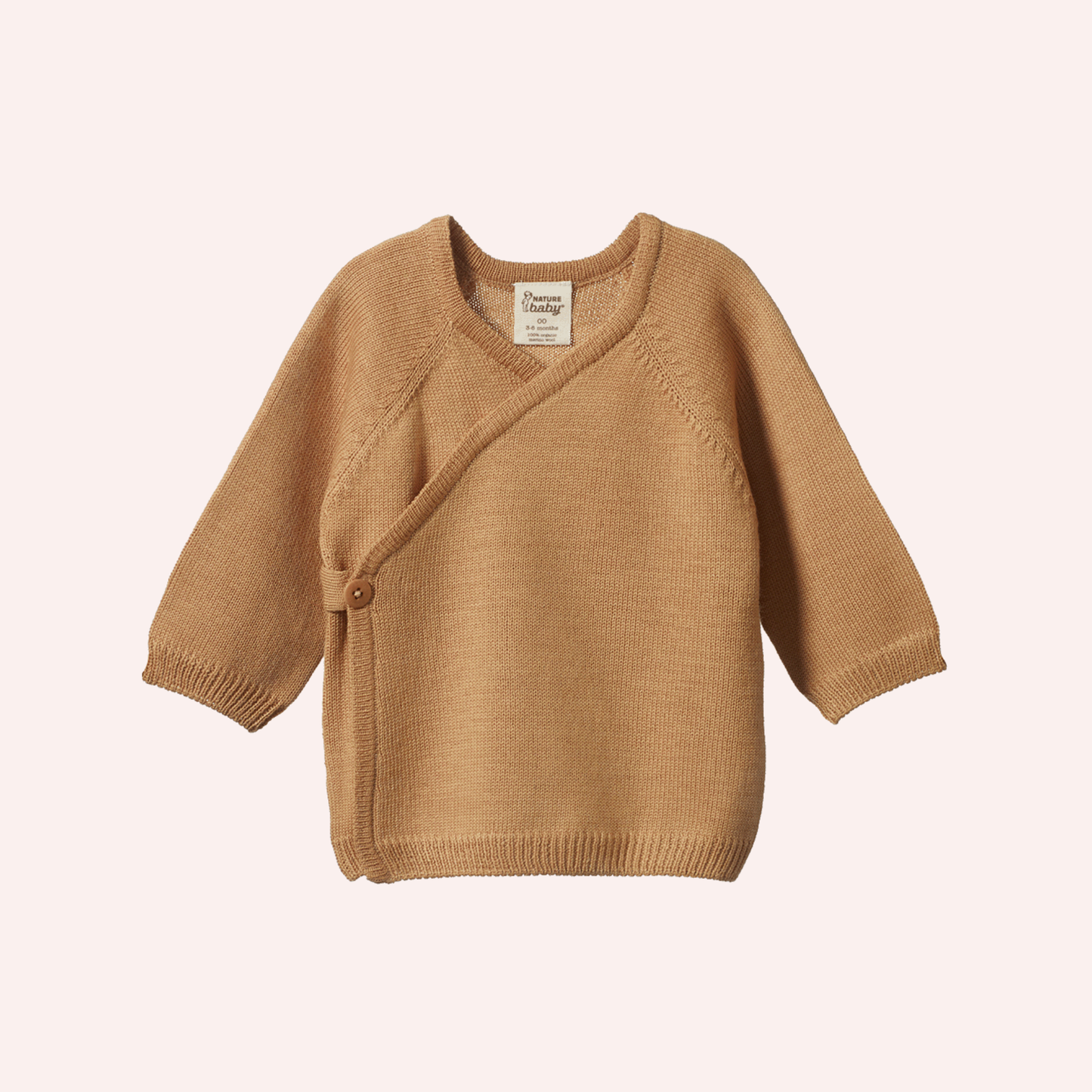 Merino Wool Knit Kimono Jacket - Caramel
