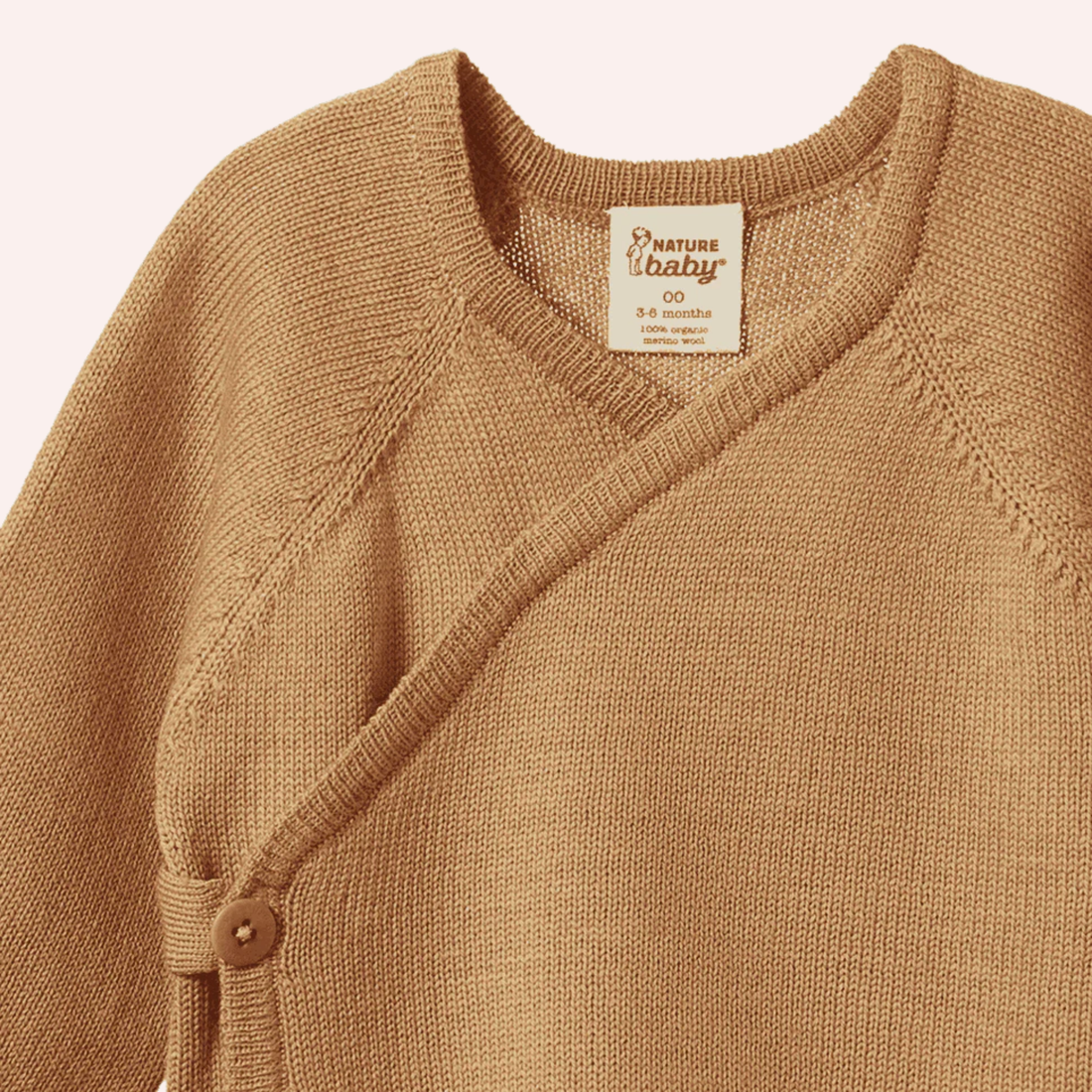 Merino Wool Knit Kimono Jacket - Caramel