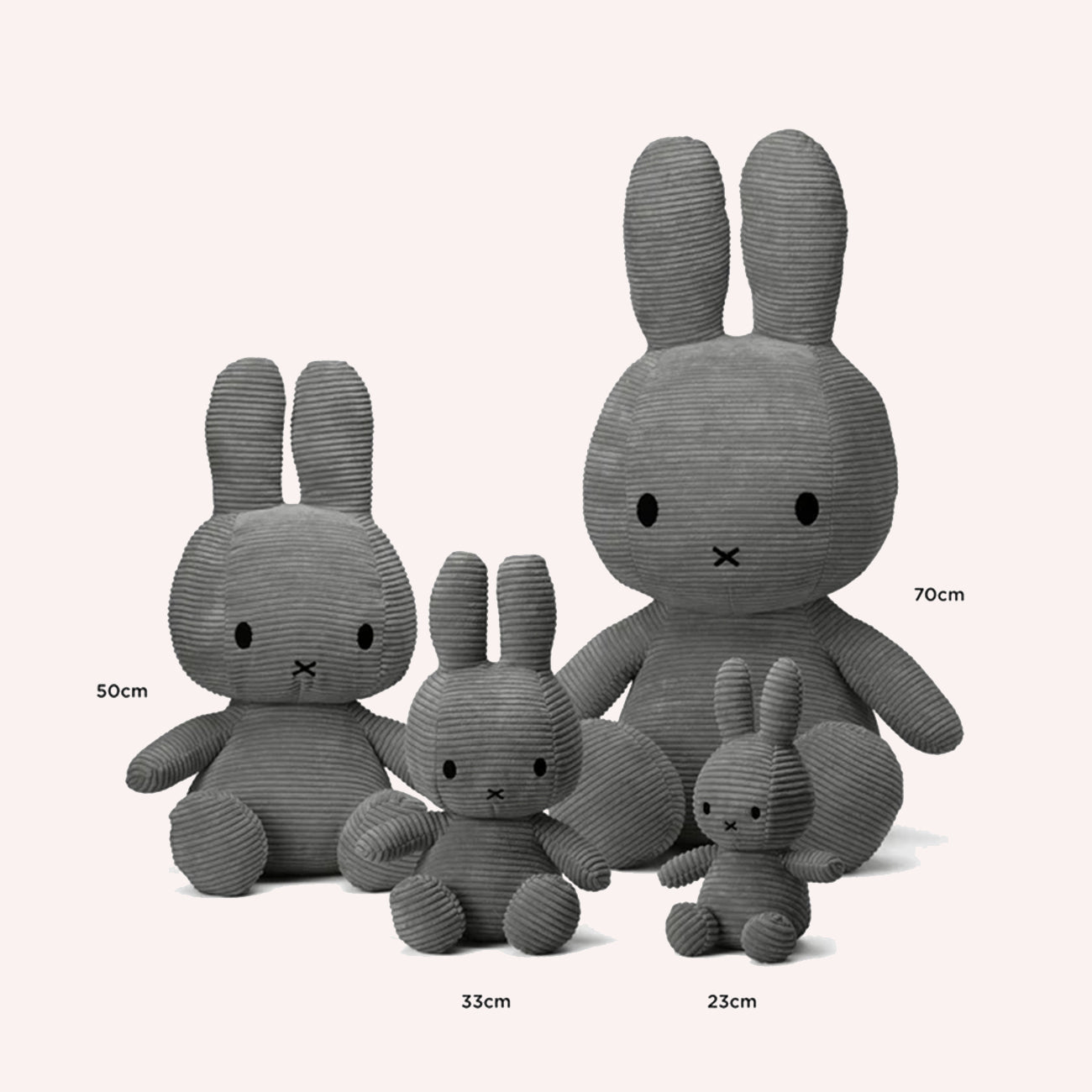 Miffy Corduroy Plush - Grey (33 cm)