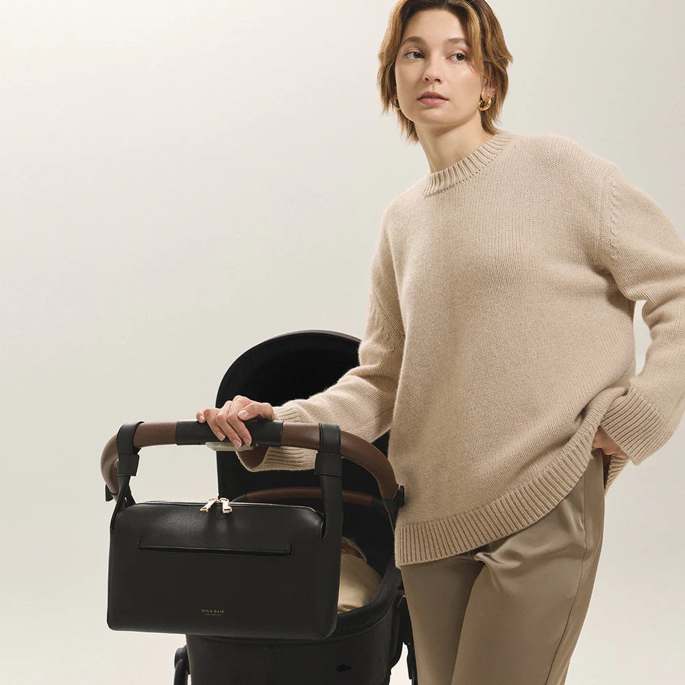 Stroller Vegan Caddy - Black/Gold