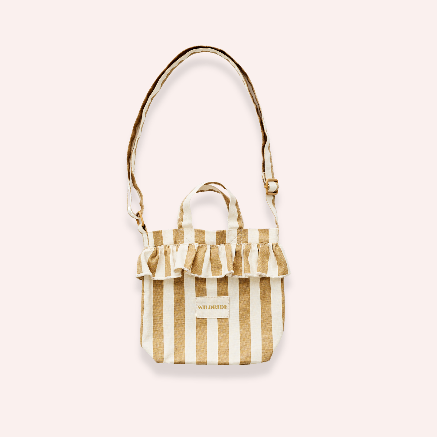 Mini Ruffle Bag - Beige Stripe