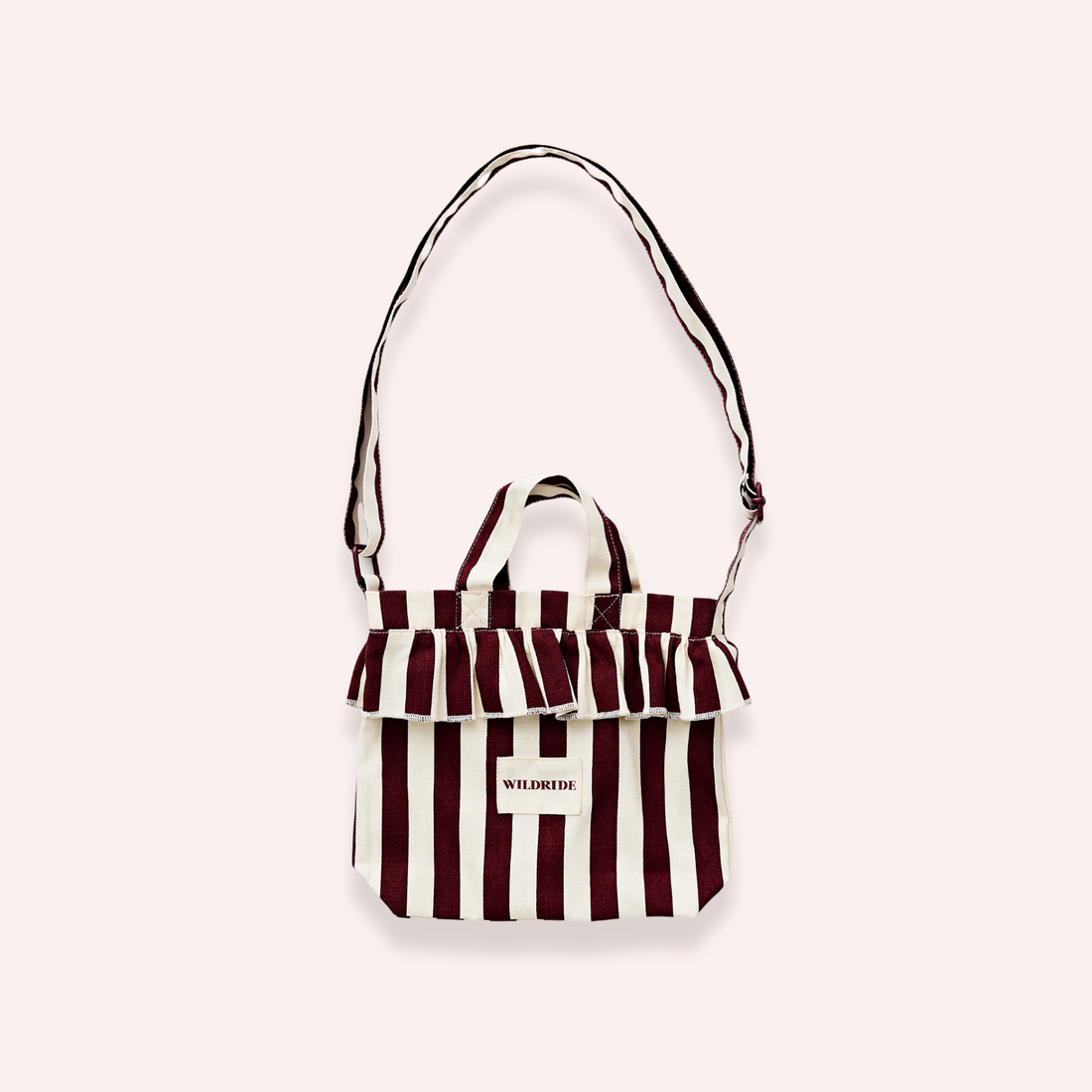 Mini Ruffle Bag - Bordeaux Stripe