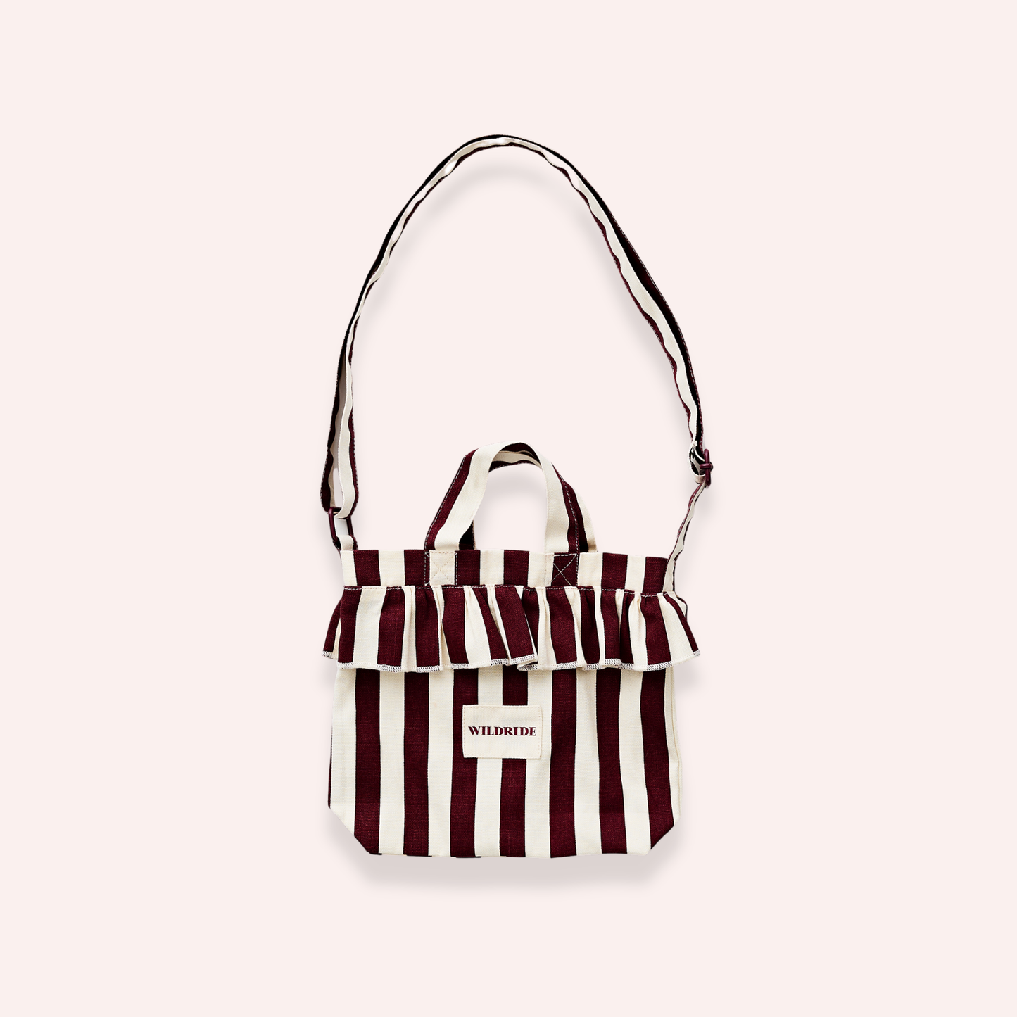 Mini Ruffle Bag - Bordeaux Stripe