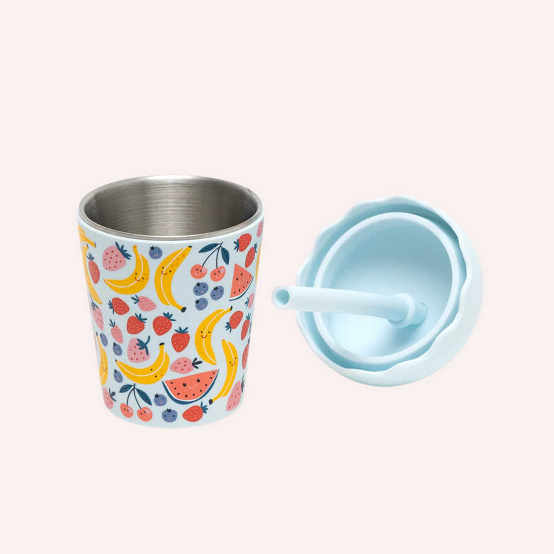 Mini Smoothie Cup & Straw 200ml - Blue Fruit