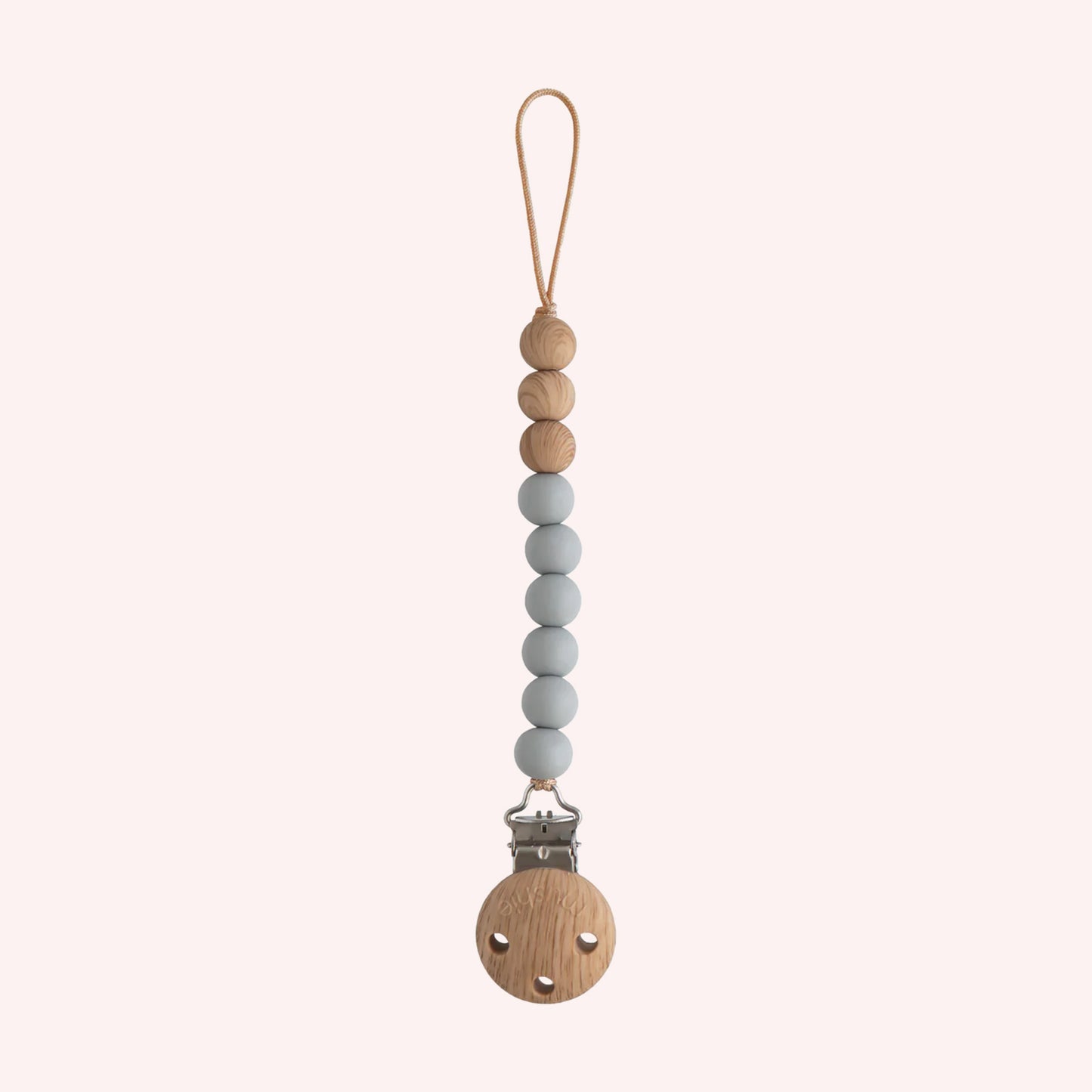 Mushie Pacifier Clip Halo - Stone