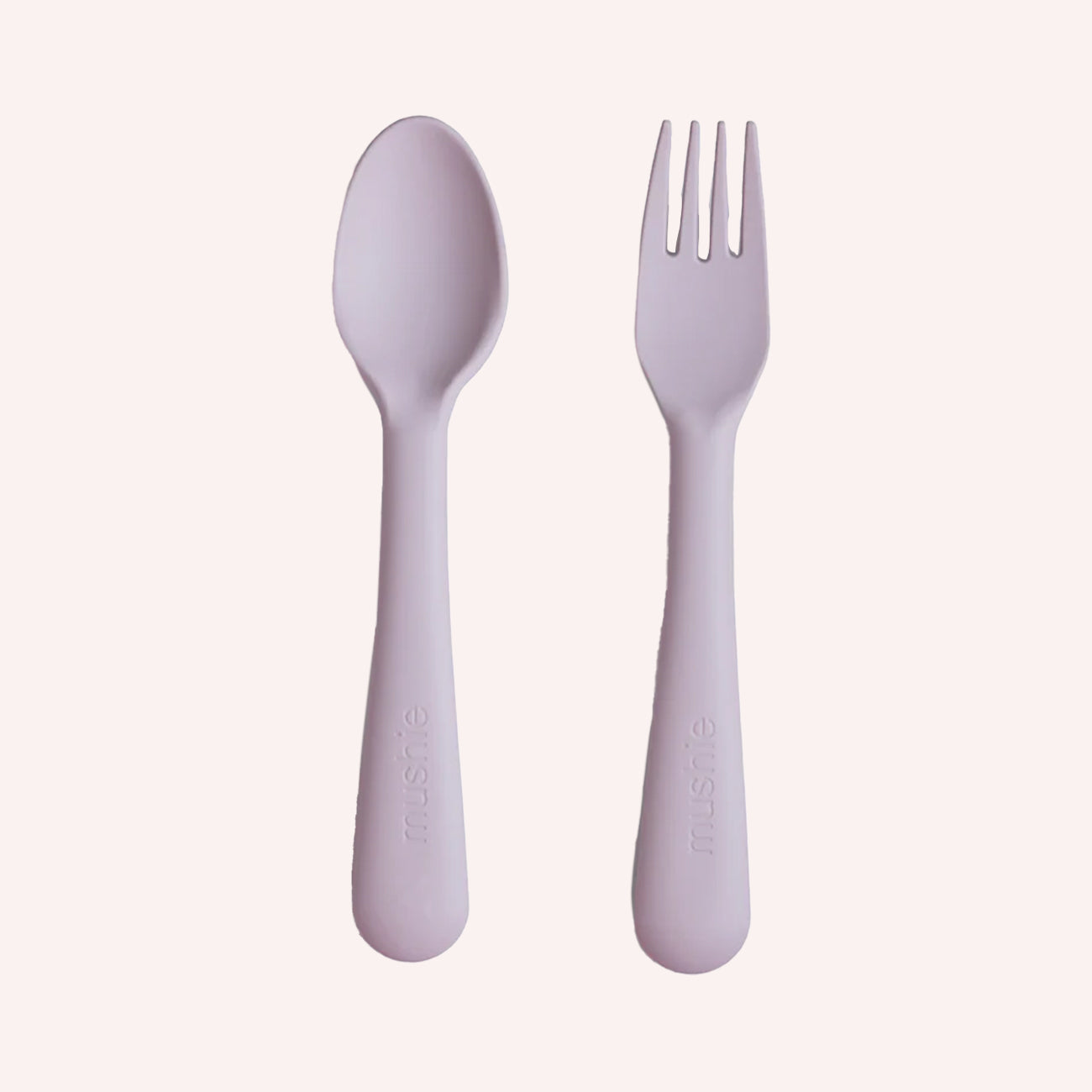 Mushie Fork & Spoon Set - Soft Lilac