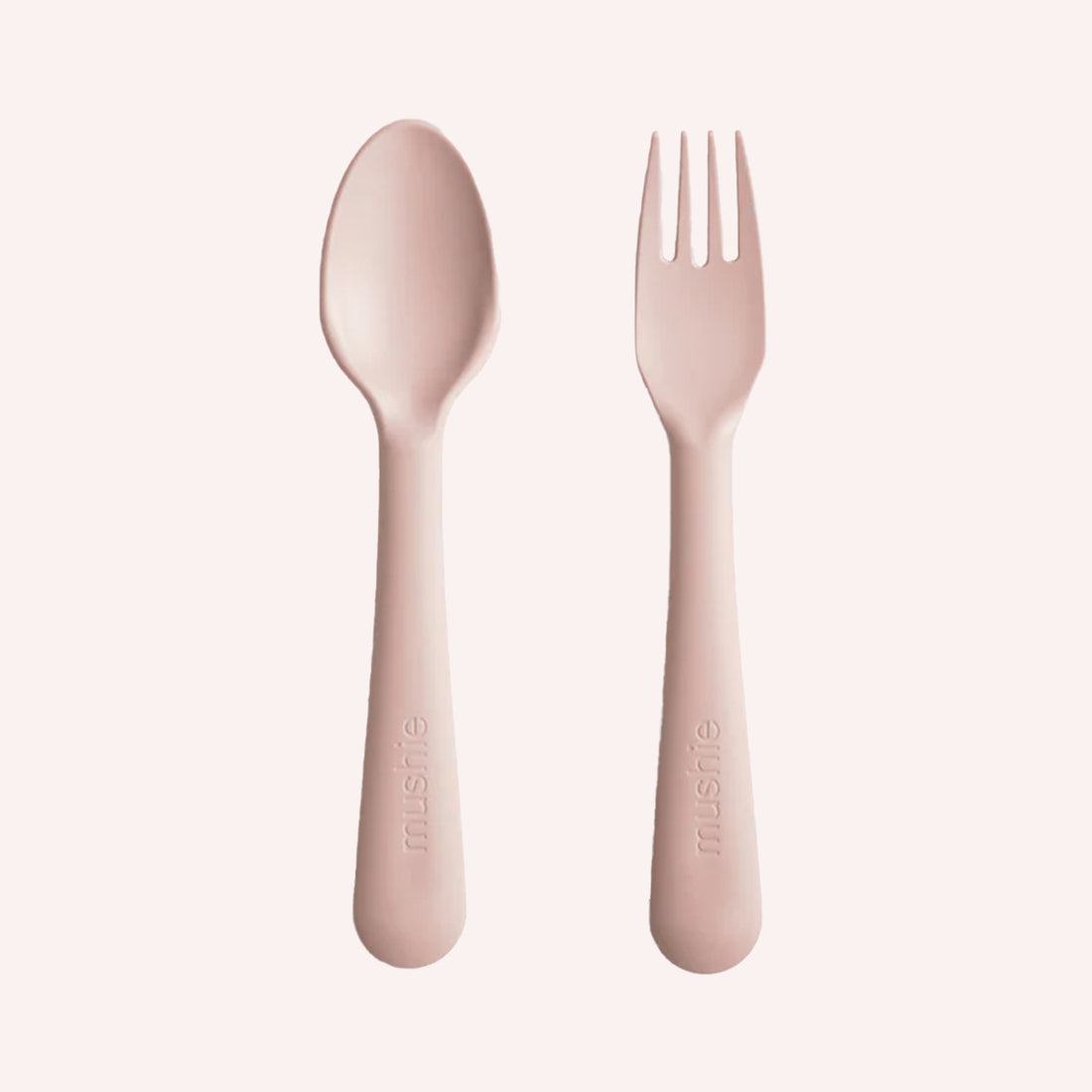 Mushie Fork & Spoon Set - Blush