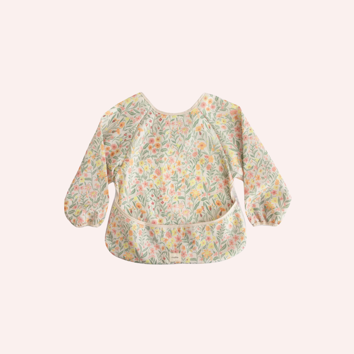 Mushie Long Sleeved Bib - Pastel Blooms