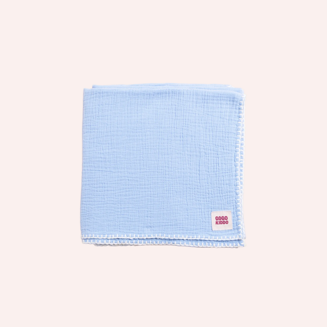 Light and Breathable Muslin Swaddle Wrap - Periwinkle/Ivory