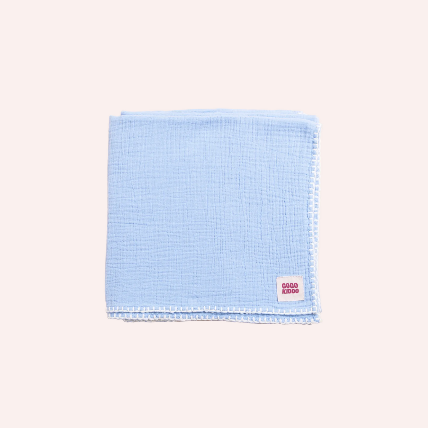Light and Breathable Muslin Swaddle Wrap - Periwinkle/Ivory