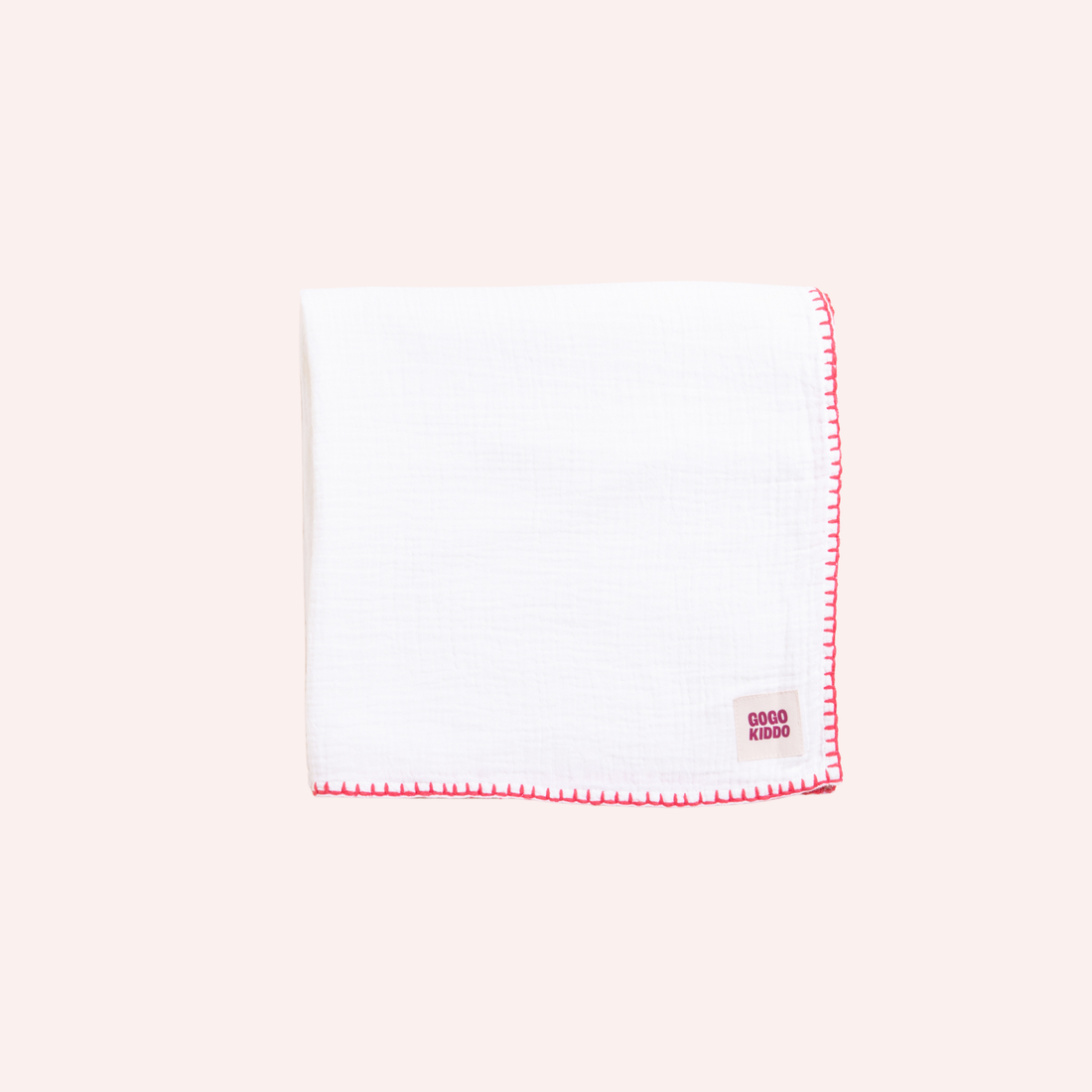 Light and Breathable Muslin Swaddle Wrap - Ivory/Pink