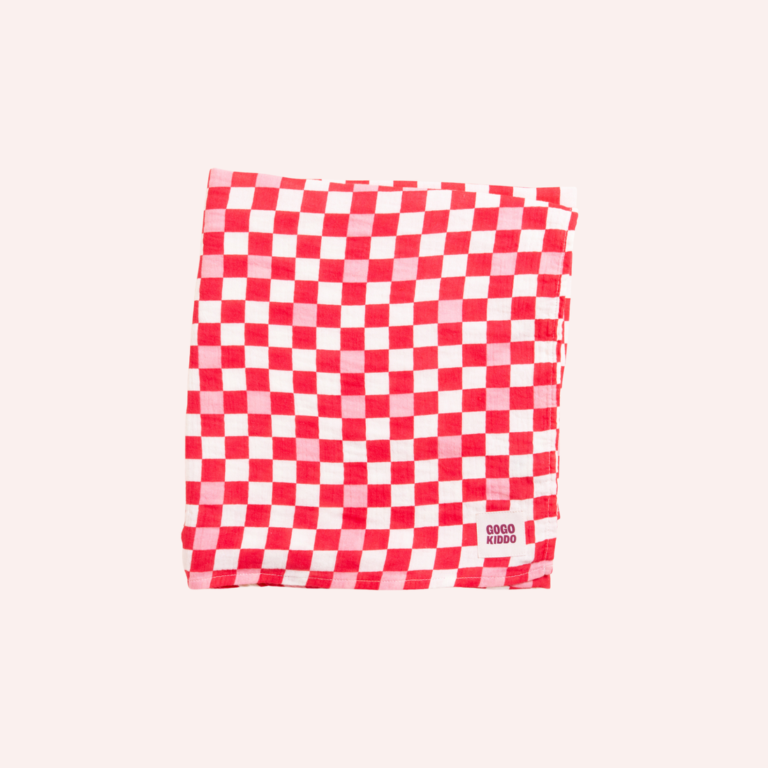 Light and Breathable Muslin Swaddle Wrap - Pink Check